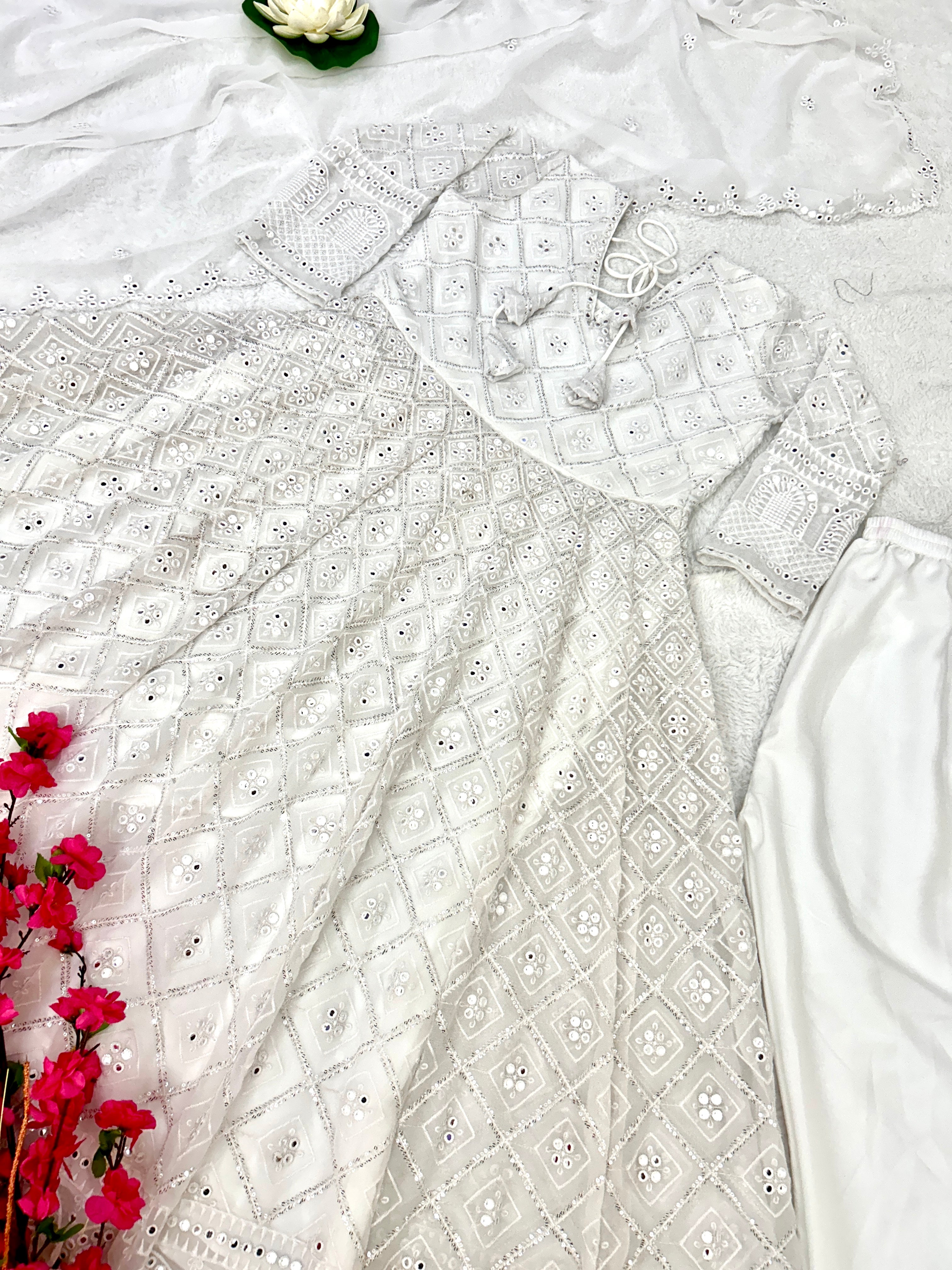 Designer Party Wear Look Anarkali Gown-Pent And Dupatta