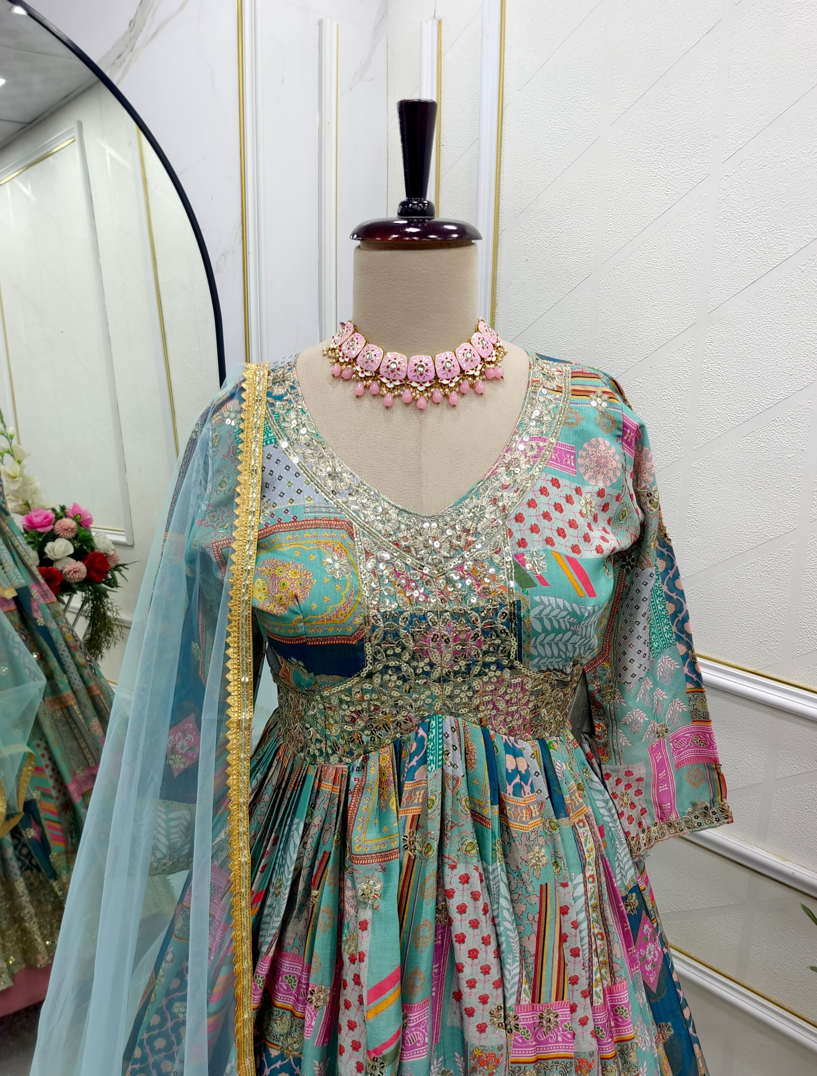Designer Party Wear Aliya-Cut Gown -Pent And Dupatta