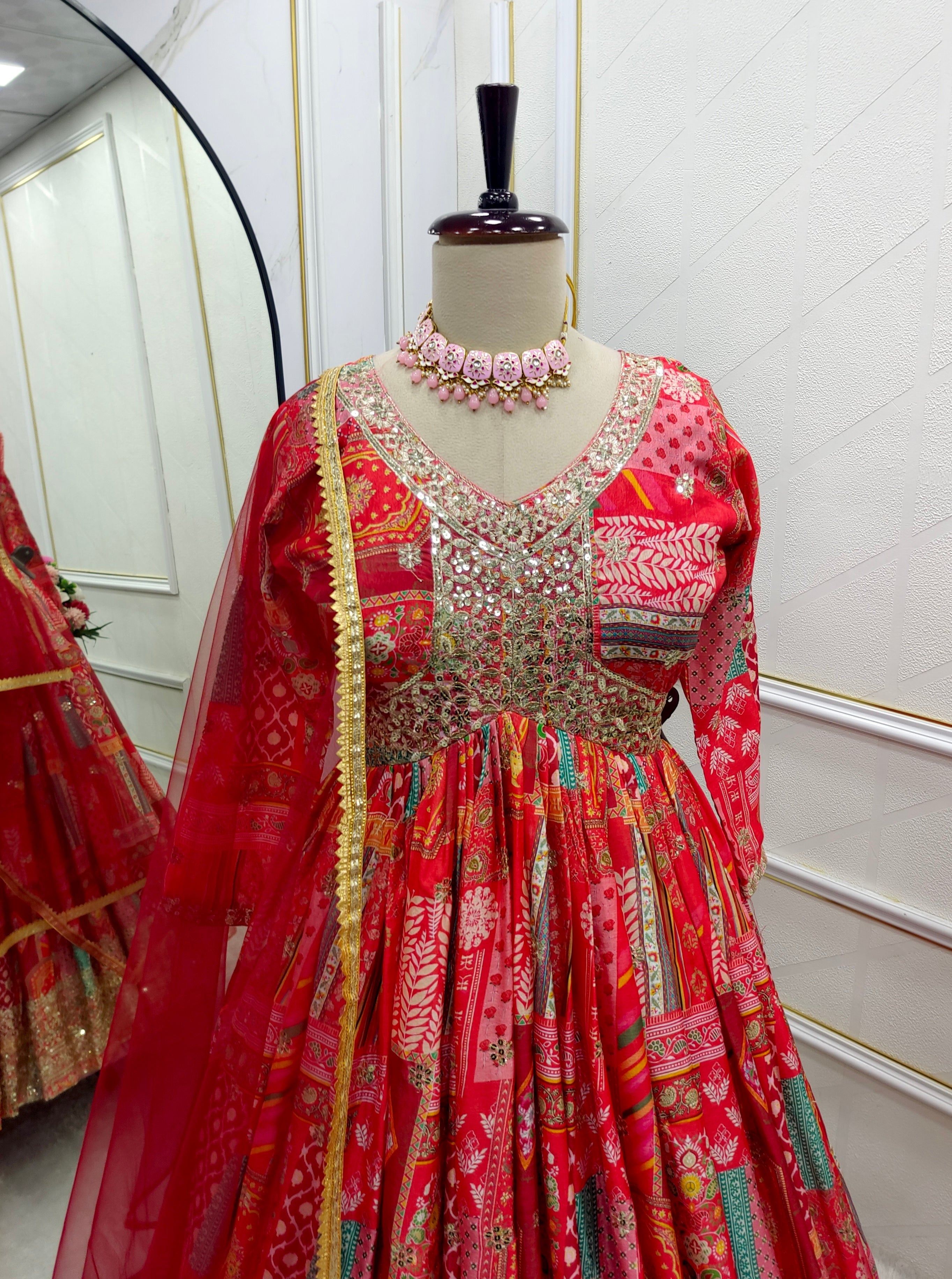 Designer Party Wear Aliya-Cut Gown -Pent And Dupatta