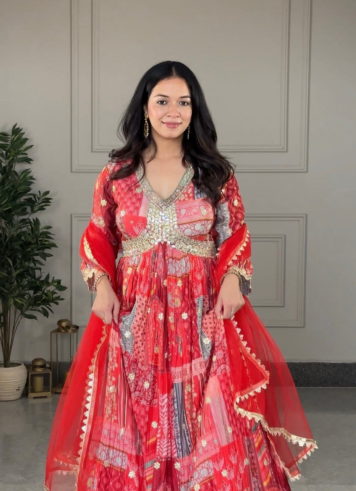 Designer Party Wear Aliya-Cut Gown -Pent And Dupatta