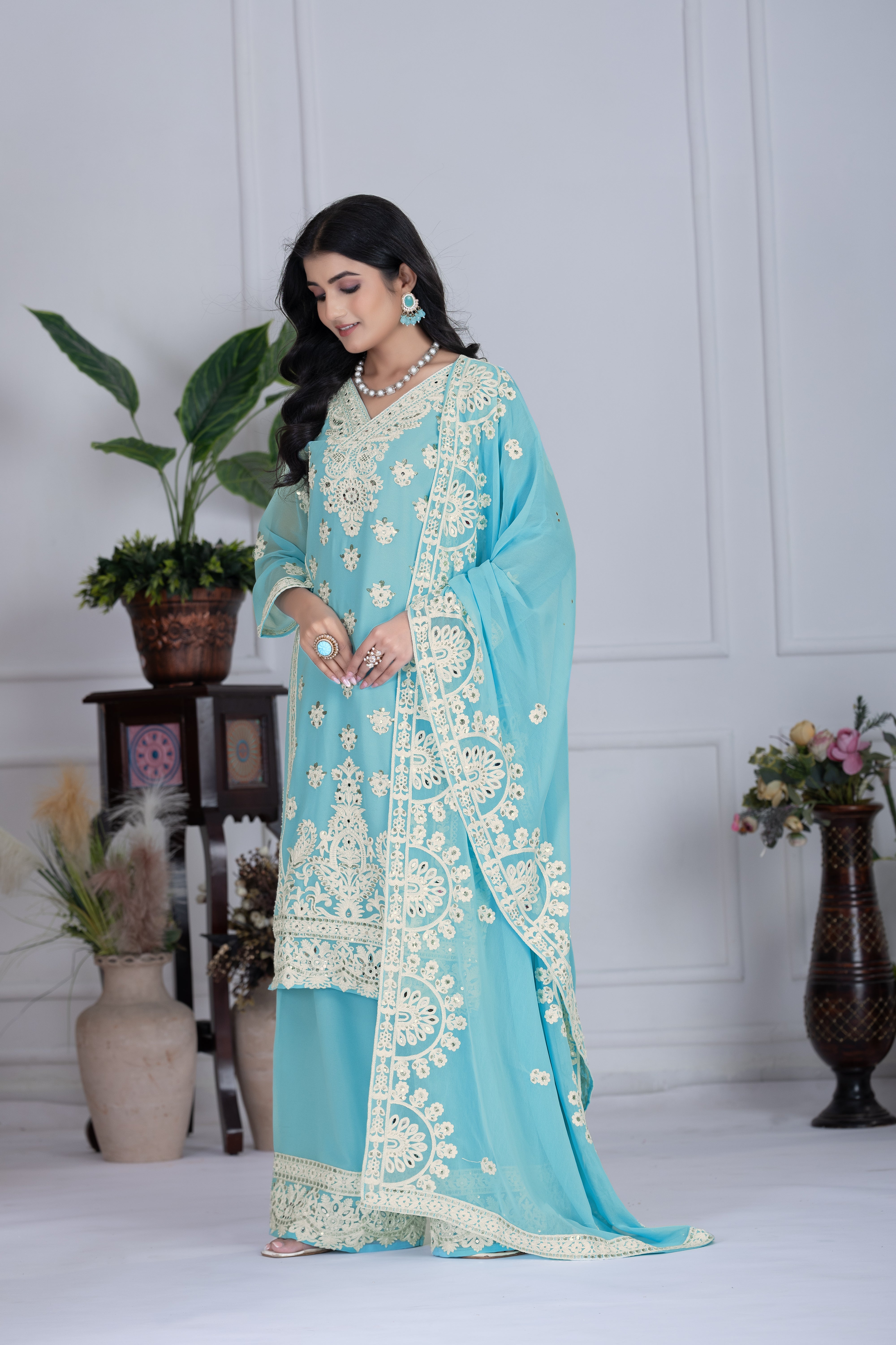 Party Wear Designer Top-Bottom And Beautiful Dupatta
