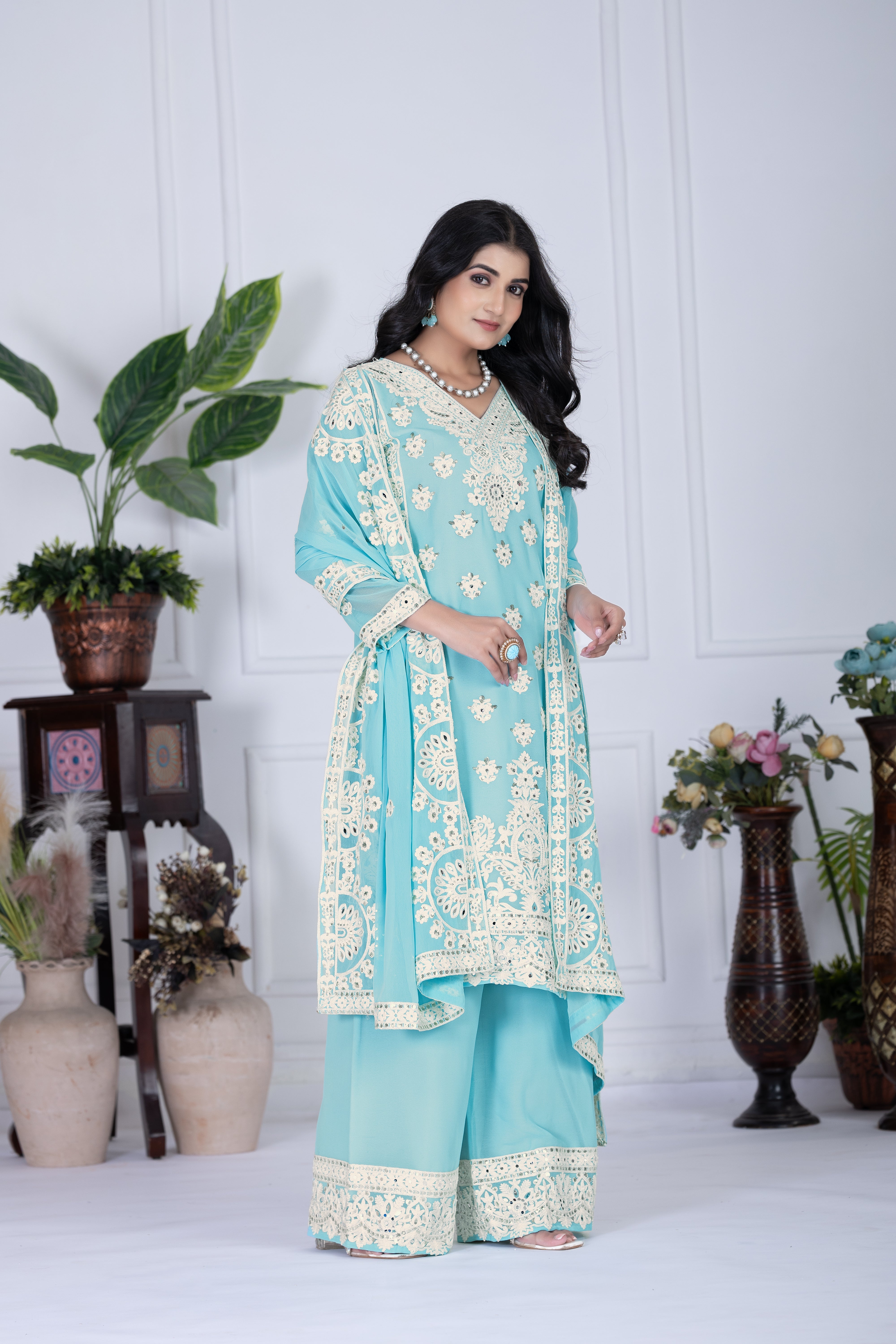 Party Wear Designer Top-Bottom And Beautiful Dupatta