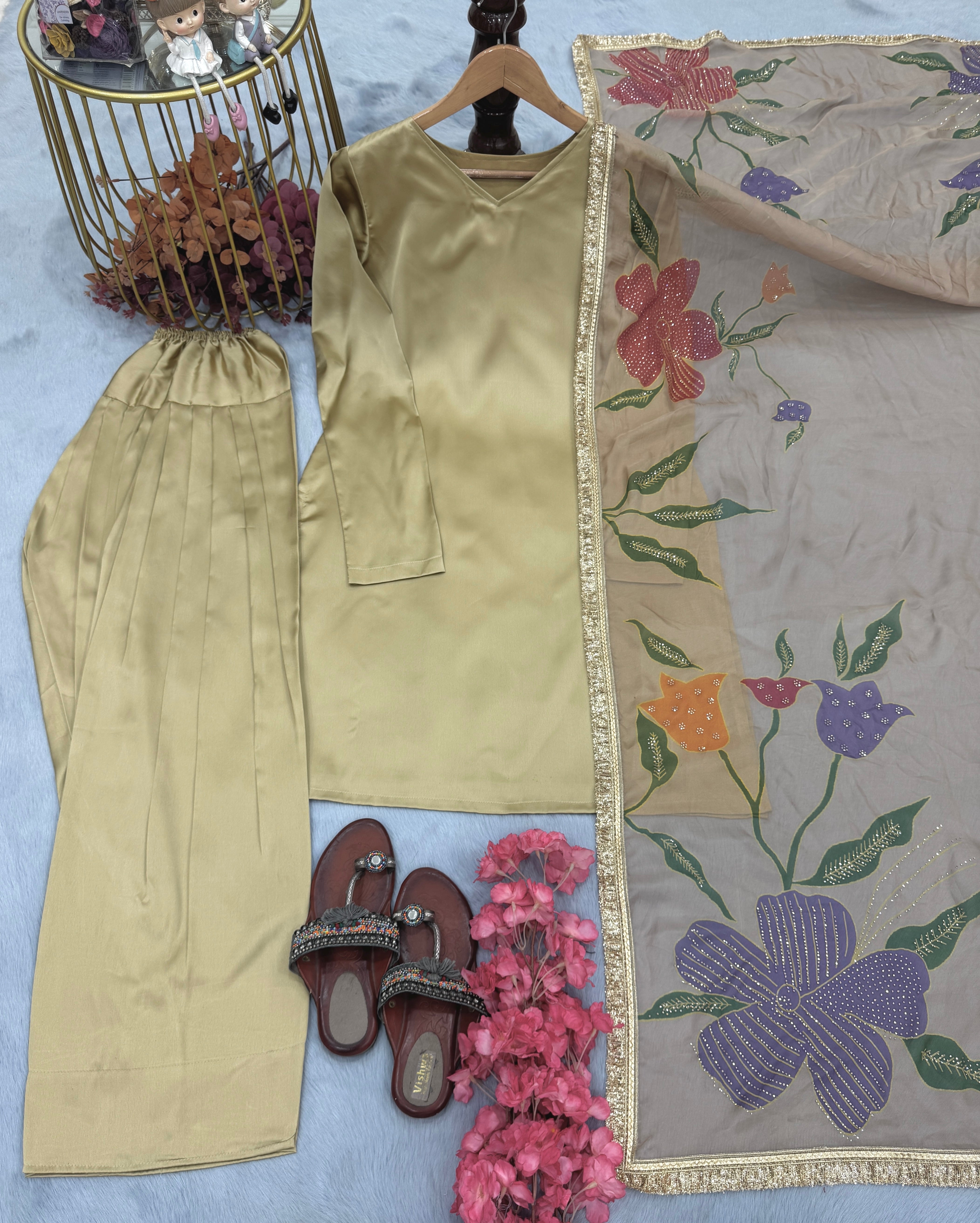 Designer Party Wear Look Top With Plazzo