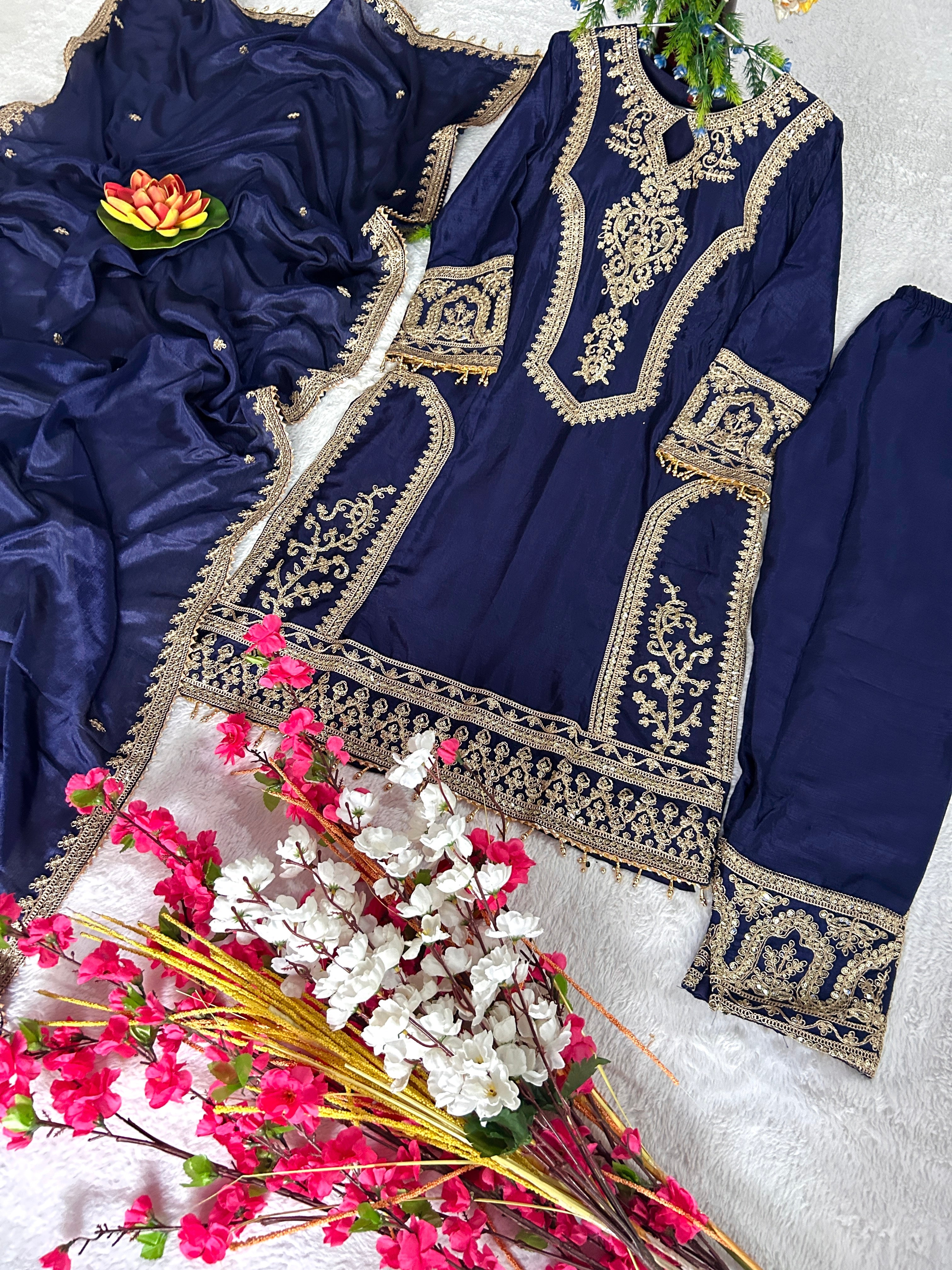 Party Wear Beautiful Top-Bottom And Fancy Dupatta