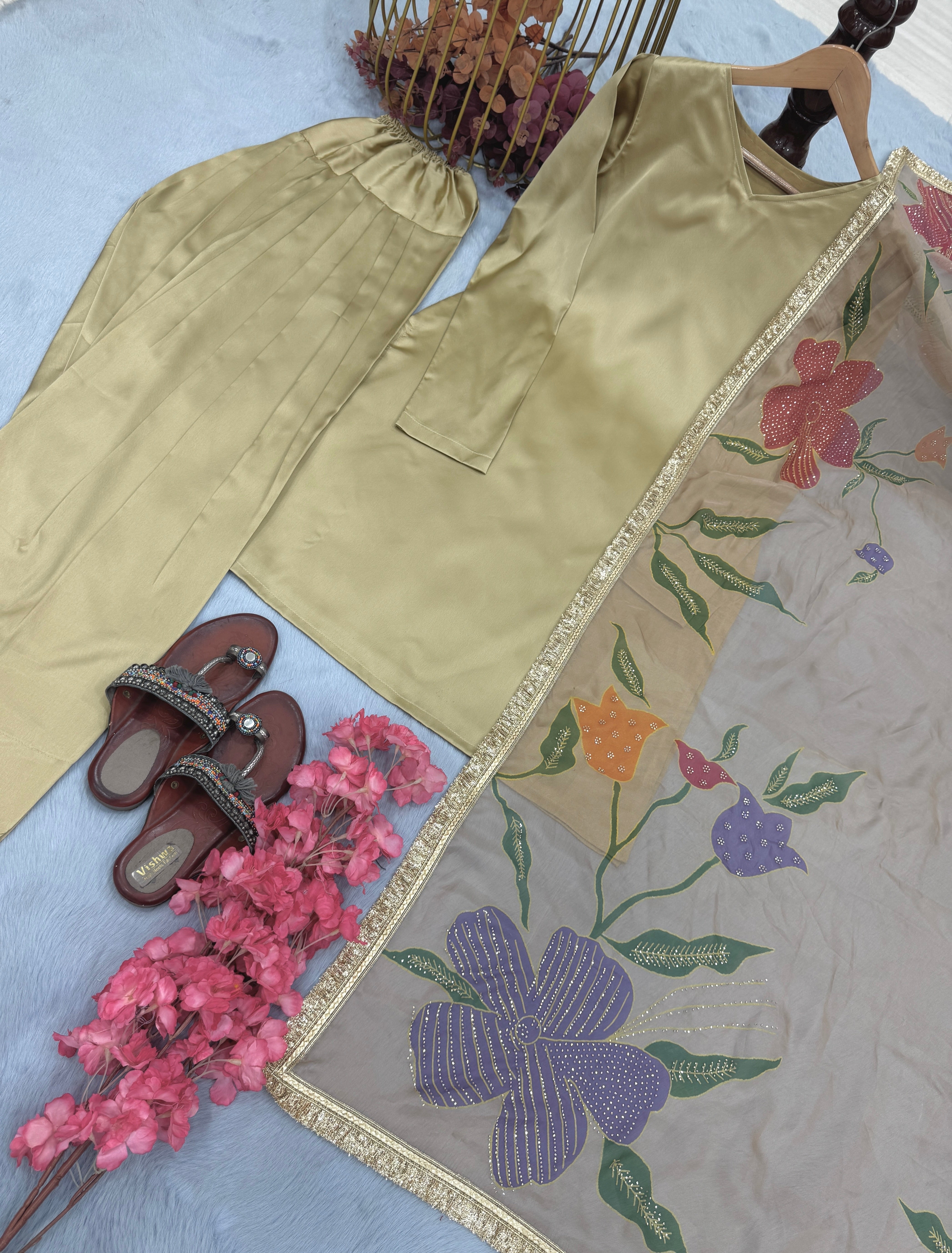 Designer Party Wear Look Top With Plazzo