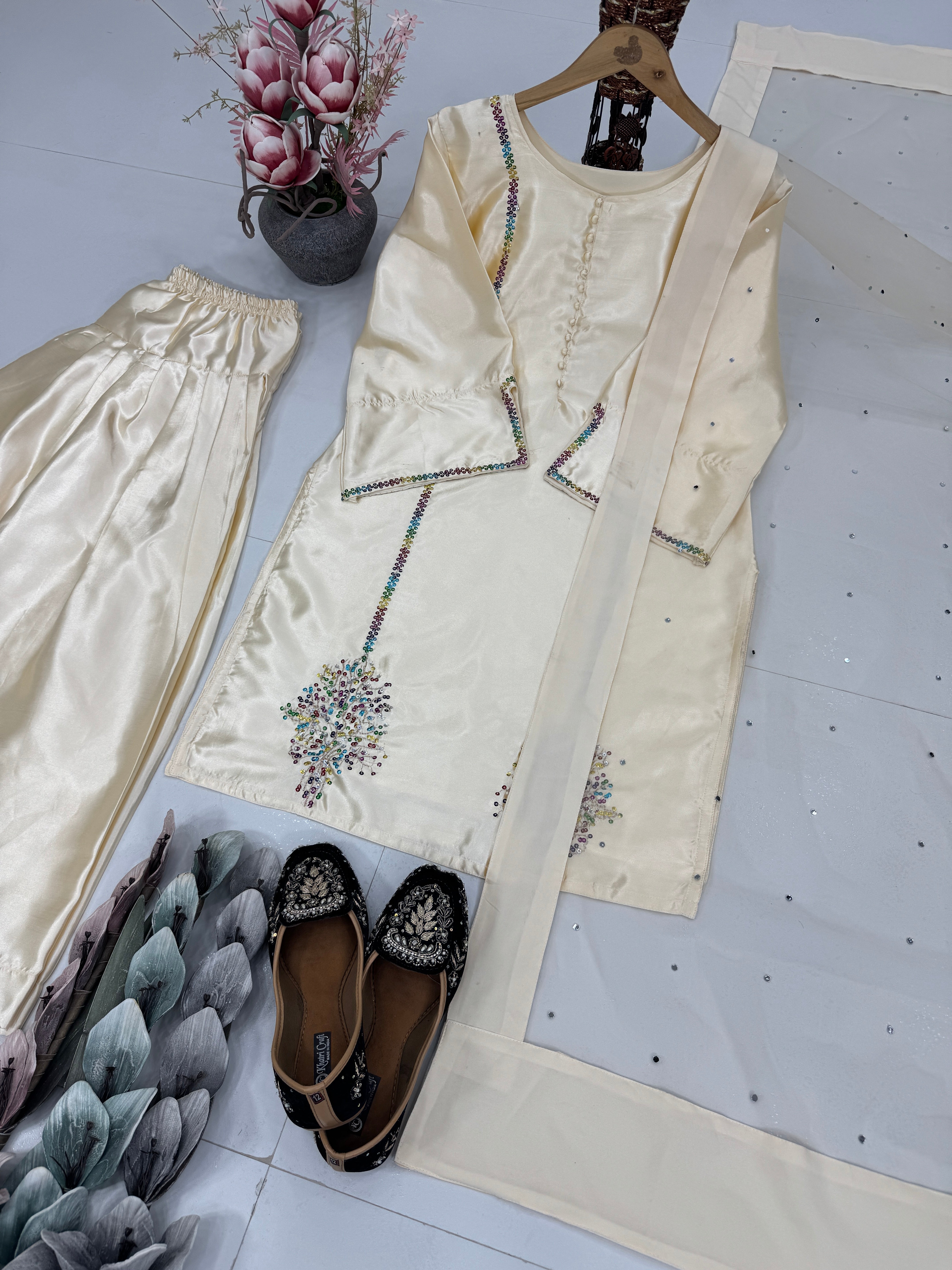 Designer Party Wear Top-Bottom And Beautiful Dupatta