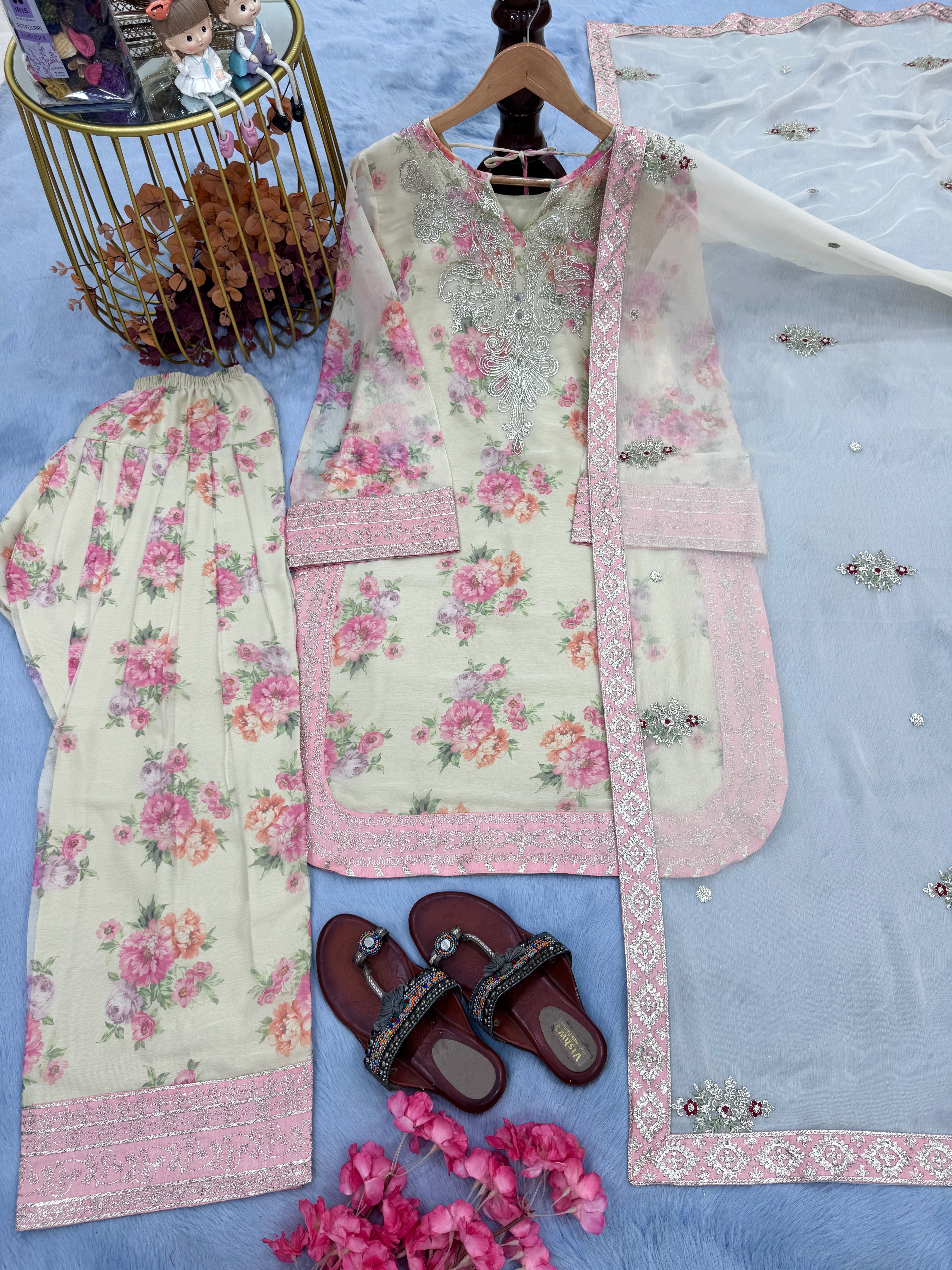 Party Wear Designer Top-Bottom And Beautiful Dupatta