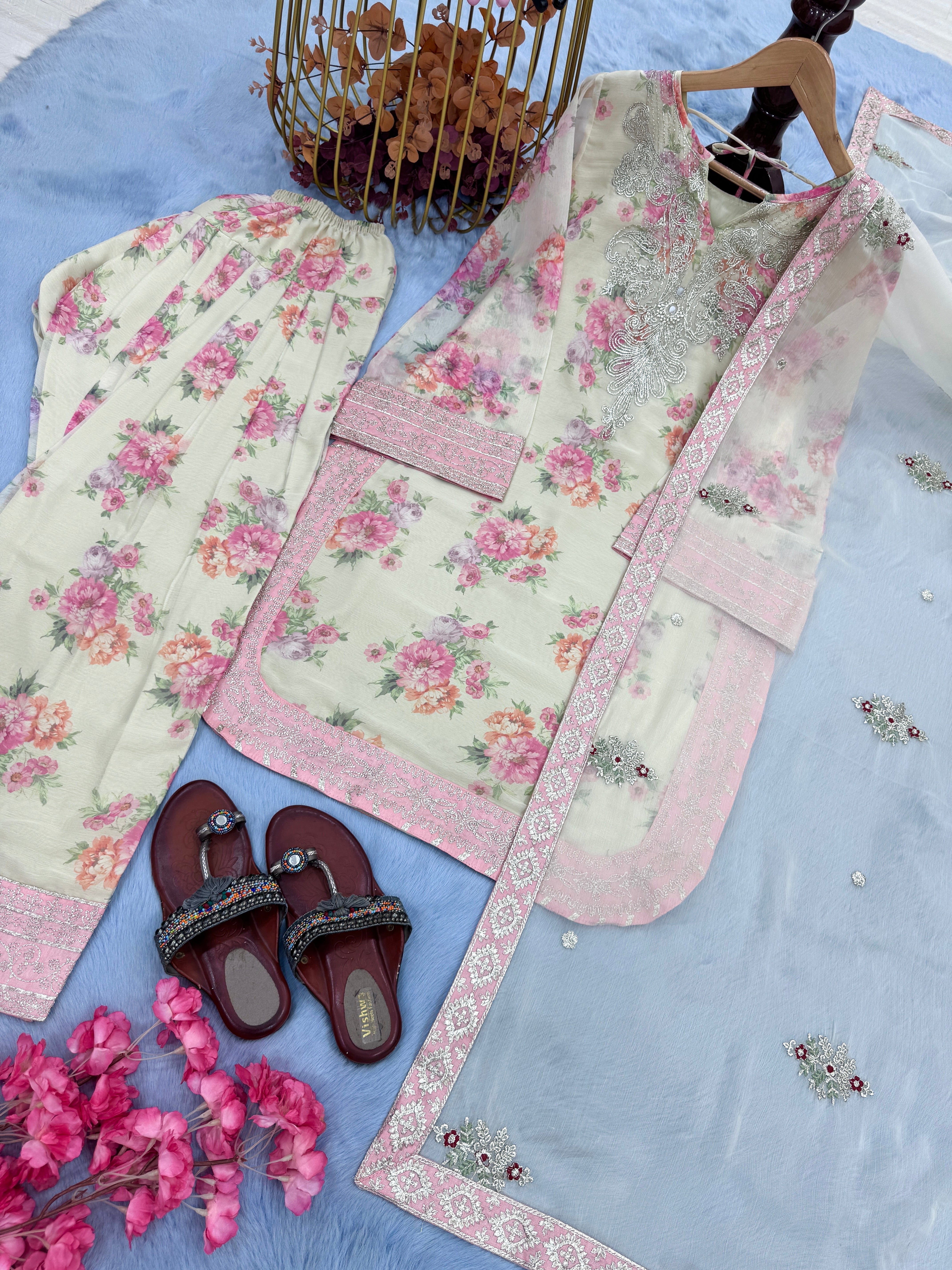 Party Wear Designer Top-Bottom And Beautiful Dupatta