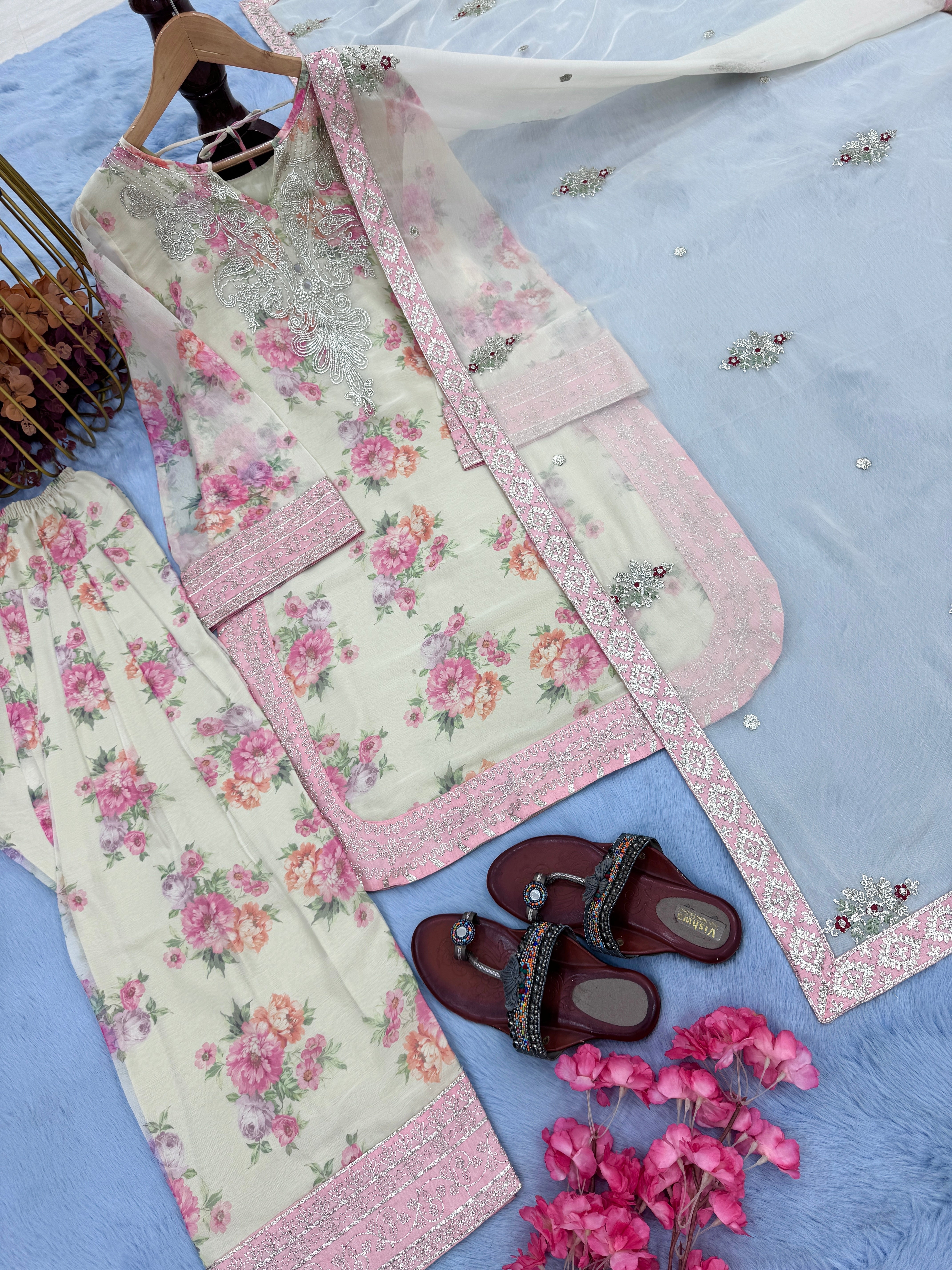 Party Wear Designer Top-Bottom And Beautiful Dupatta