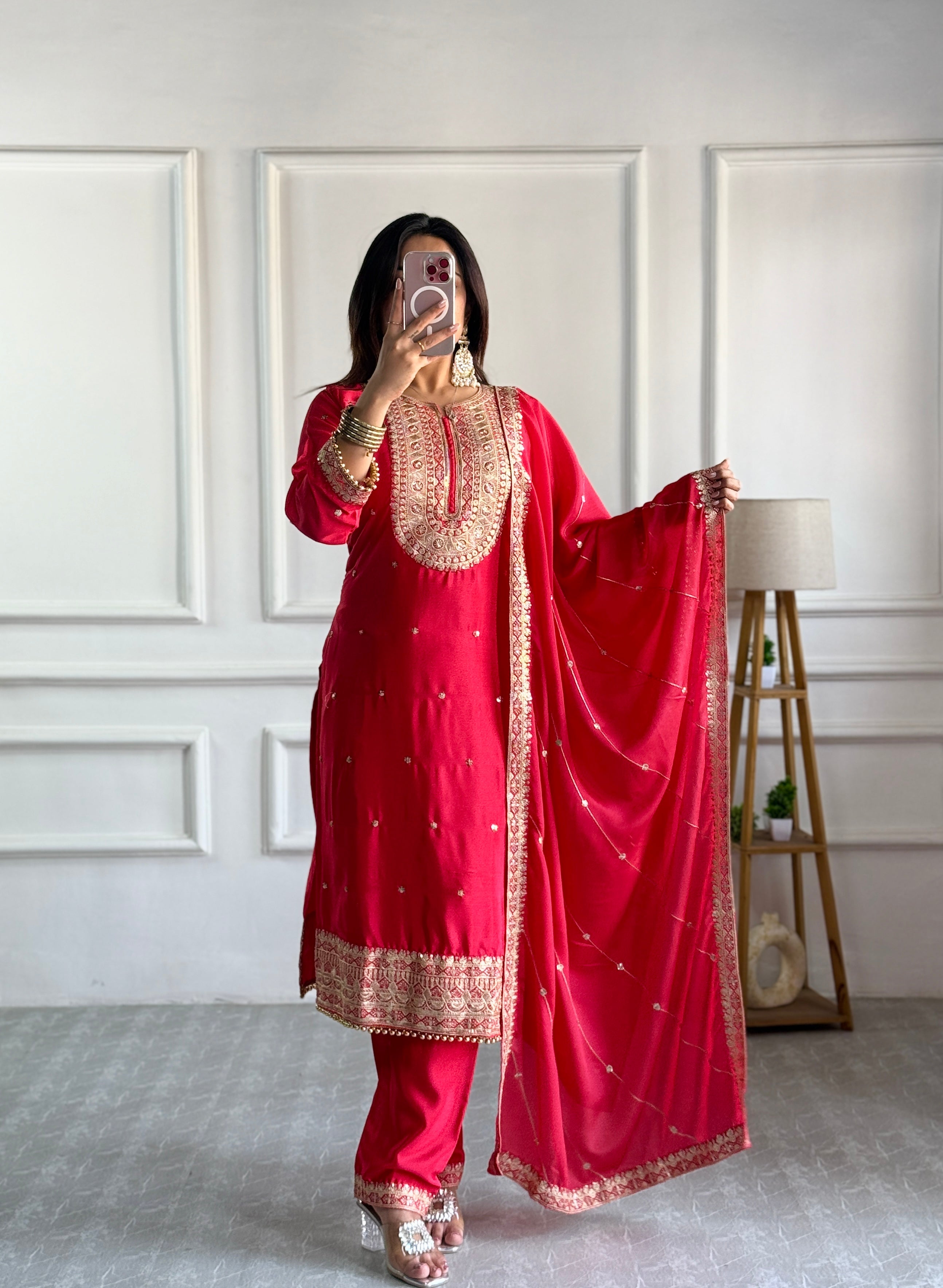 Beautiful Party Wear Top Bottom And Fancy Dupatta