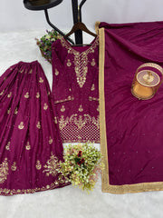 Party Wear Look Top-Bottom And Dupatta With Moti Work