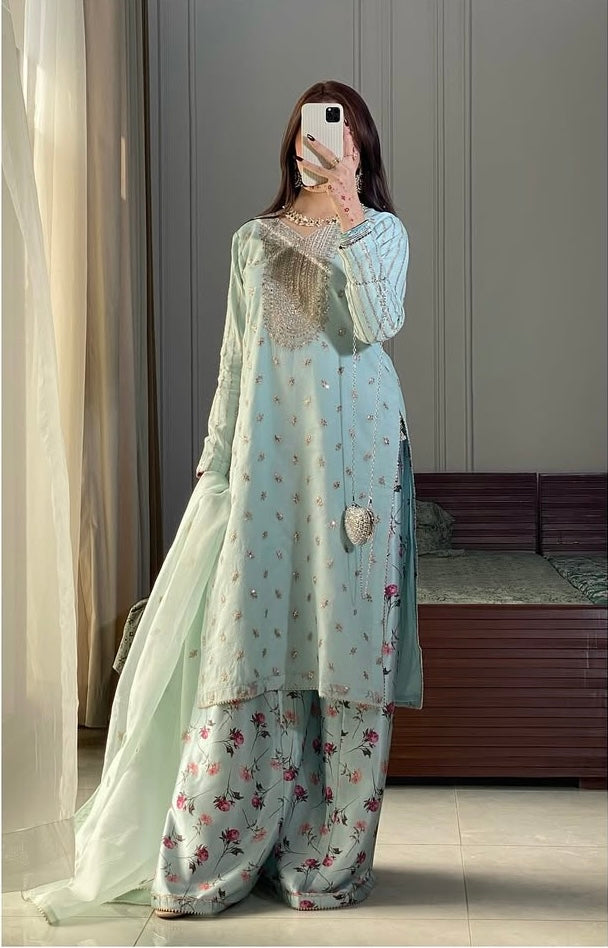 Party Wear Beautiful Top-Bottom And Fancy Dupatta