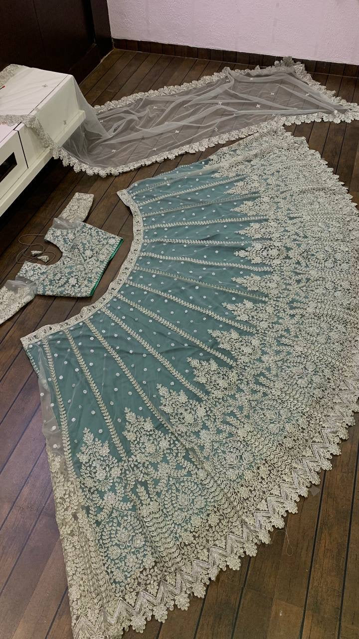 Designer Party Wear Lehenga Choli With Dori & Sequence Work