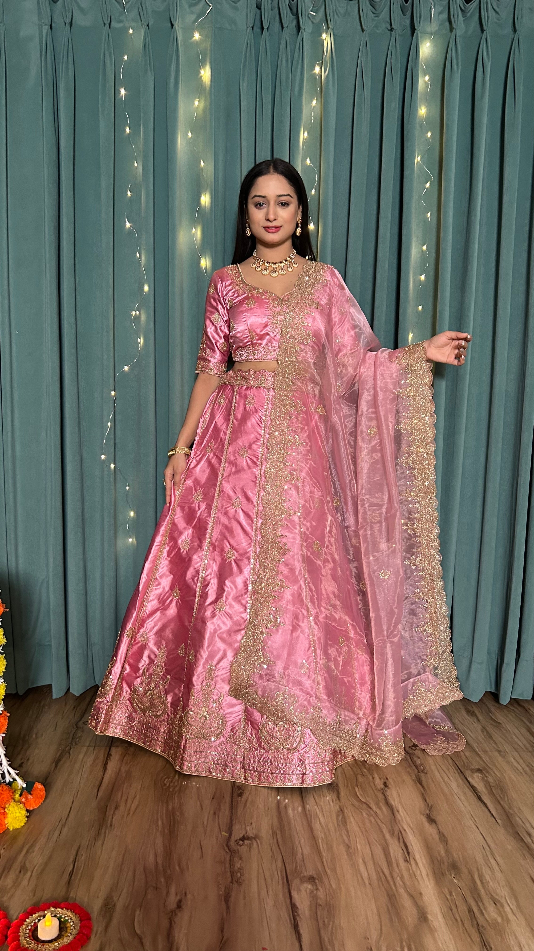 Party Wear Beautiful Lehenga Choli With Dori, Sequence & Zari Work