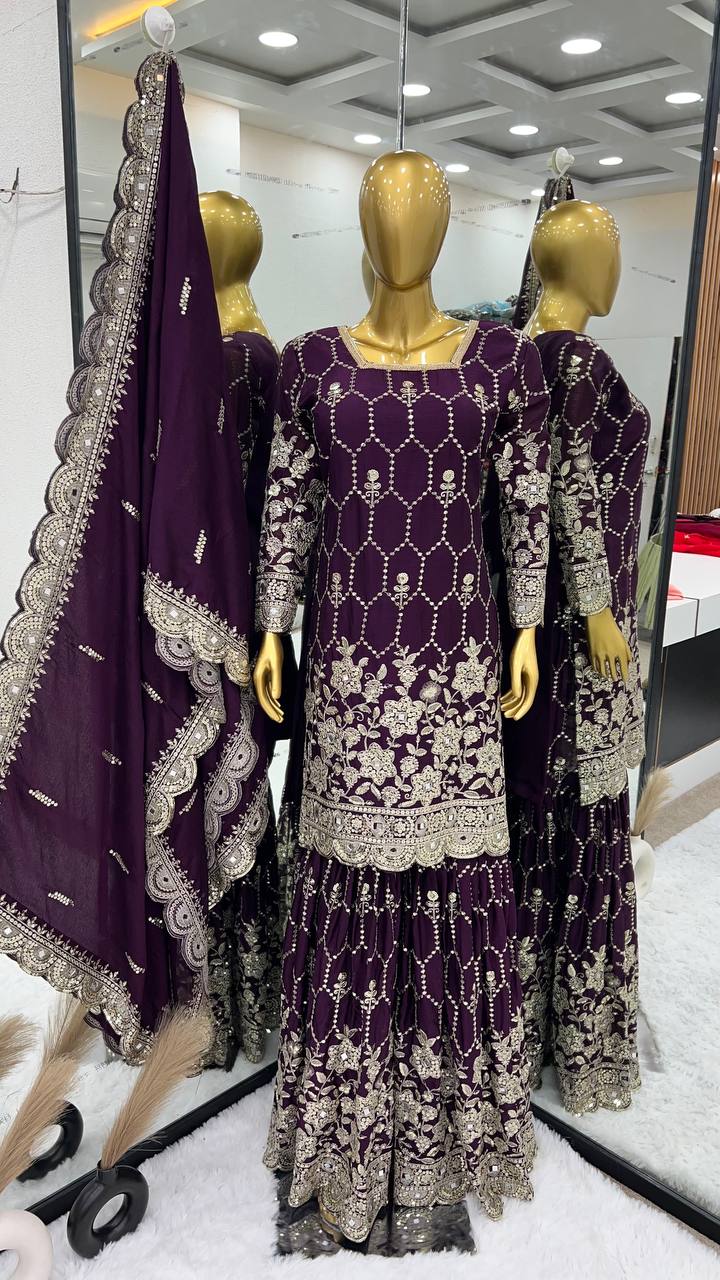 Beautiful Party Wear Top-Bottom And Dupatta