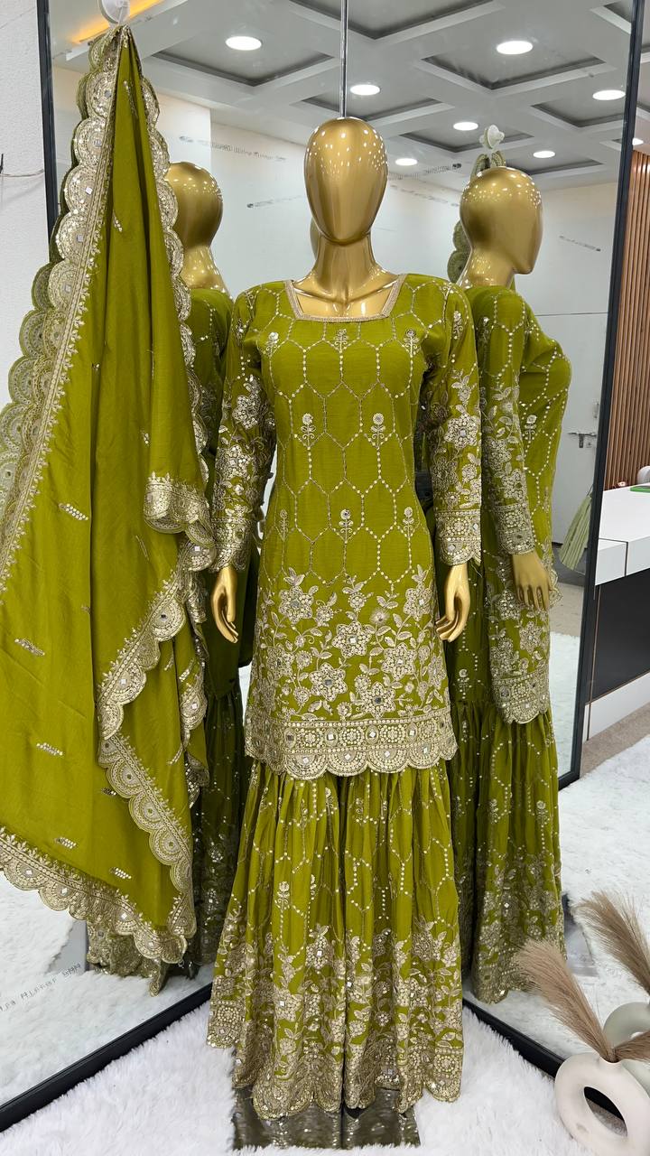 Beautiful Party Wear Top-Bottom And Dupatta