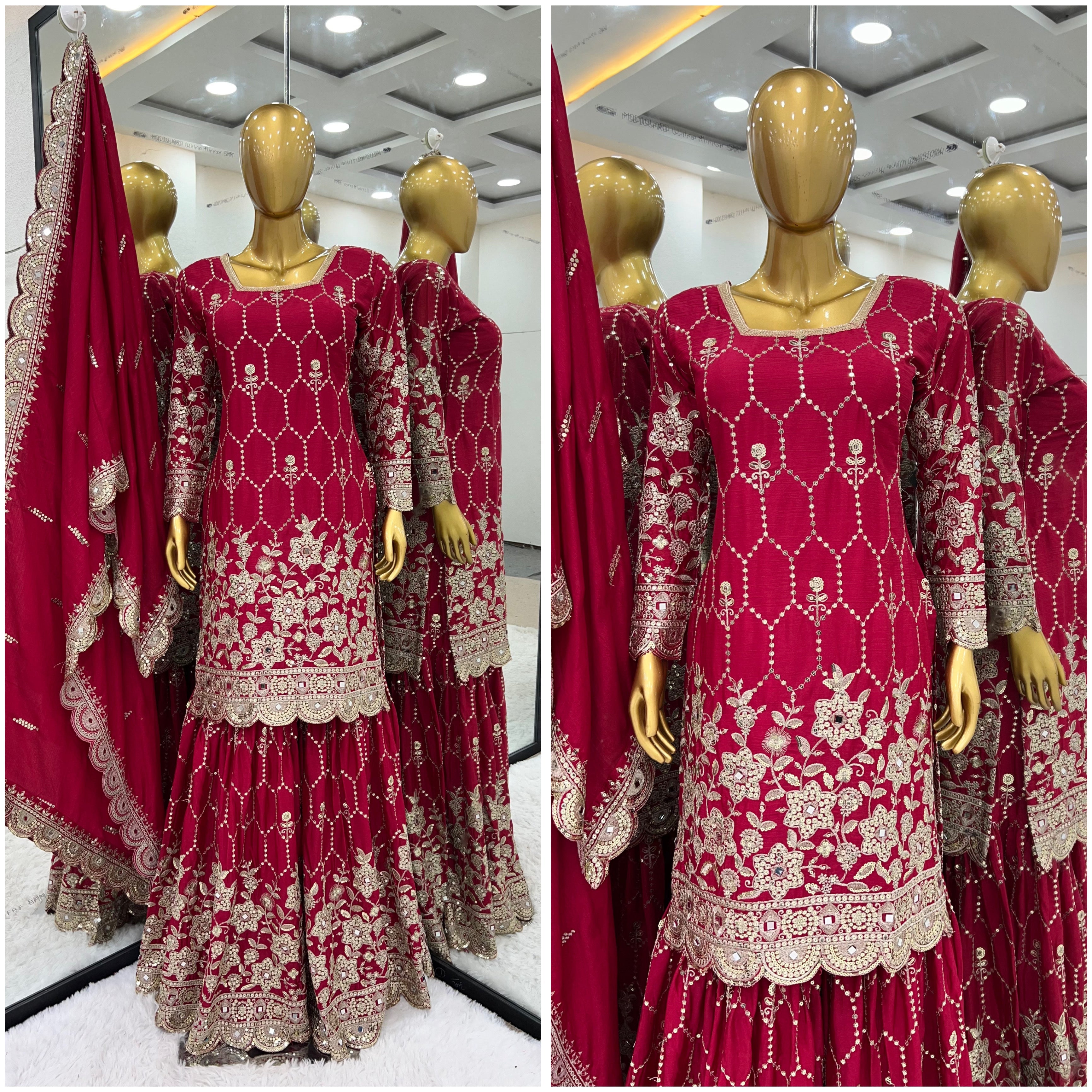 Beautiful Party Wear Top-Bottom And Dupatta