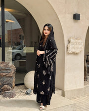 Designer Party Wear Look Top Plazzo & Dupatta Set