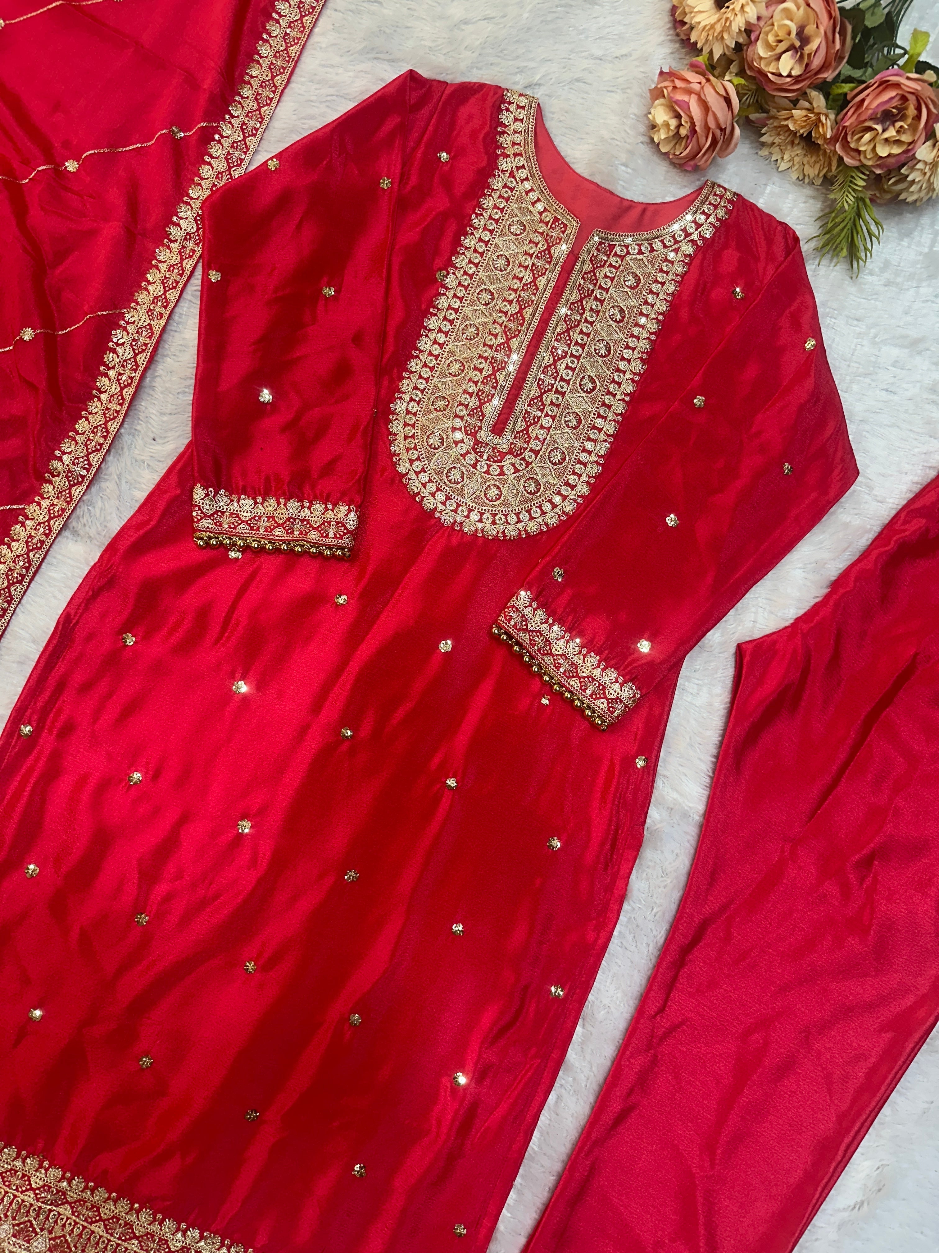 Beautiful Party Wear Top Bottom And Fancy Dupatta