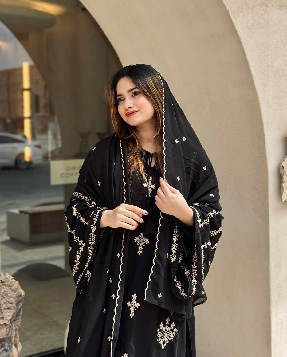 Designer Party Wear Look Top Plazzo & Dupatta Set