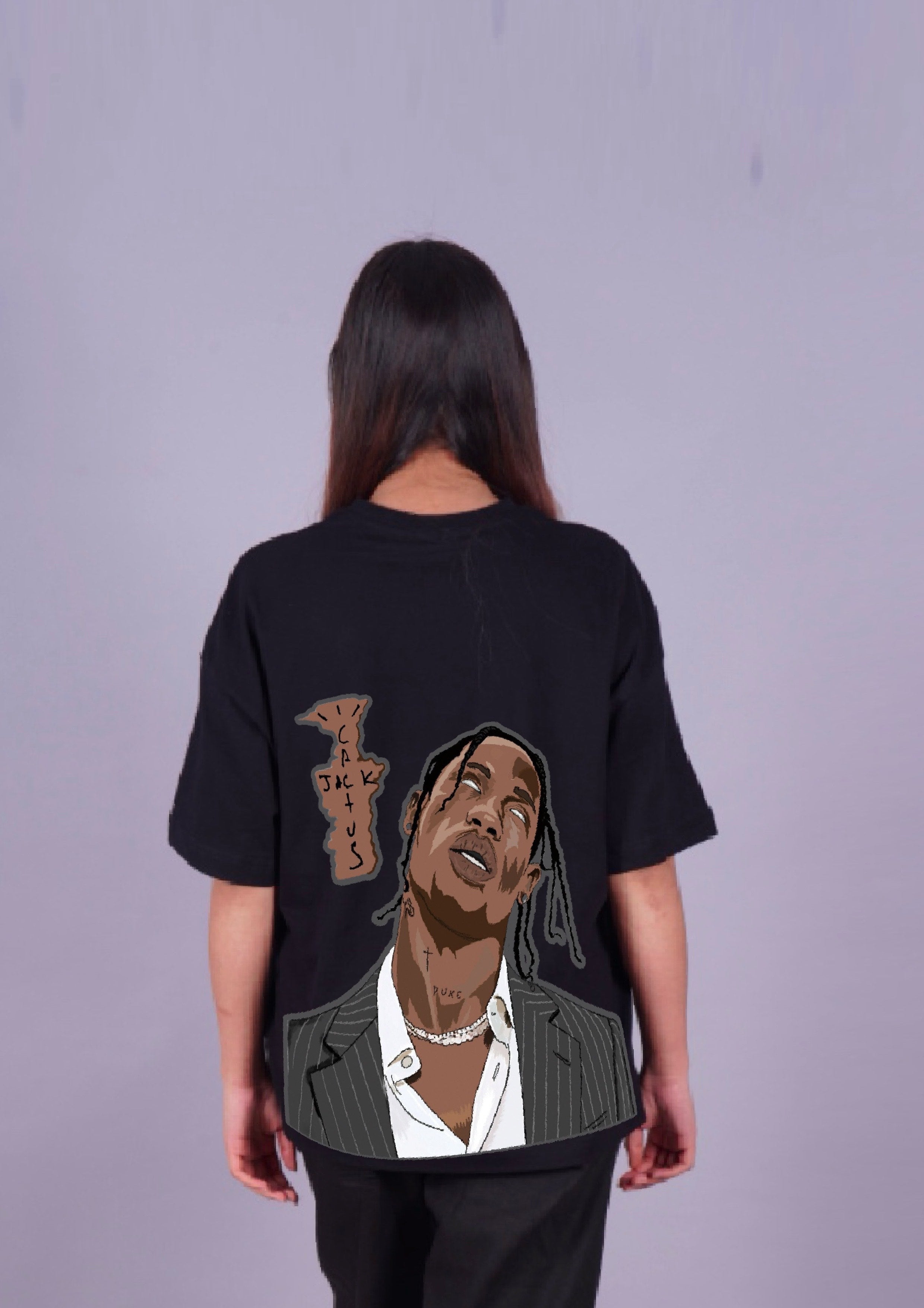 Double Trouble: Women's Travis Oversized Tees in Trippy & Spidy (Pack of 2)