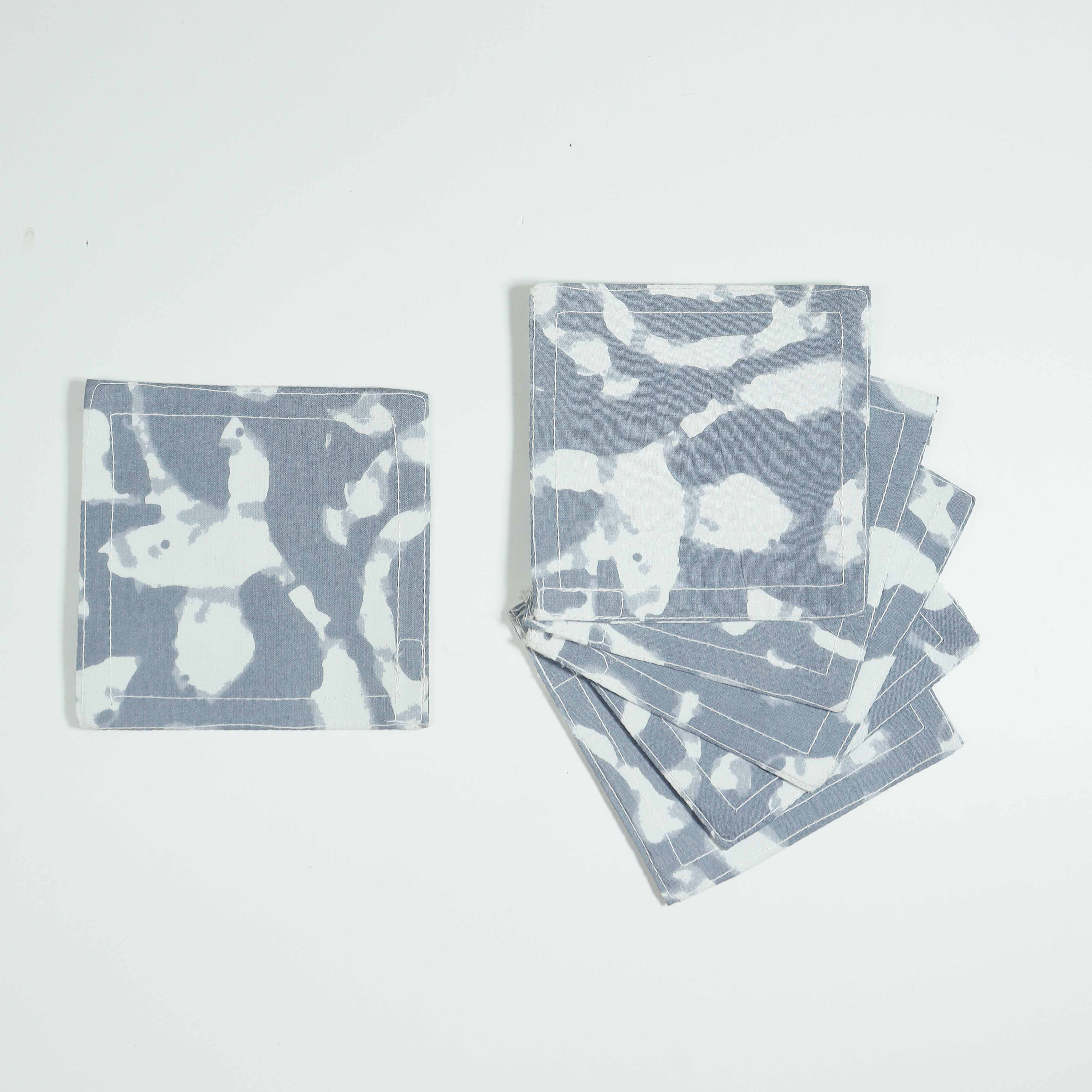 100% Cotton Sustainable Cloth Coasters  - Set of 6