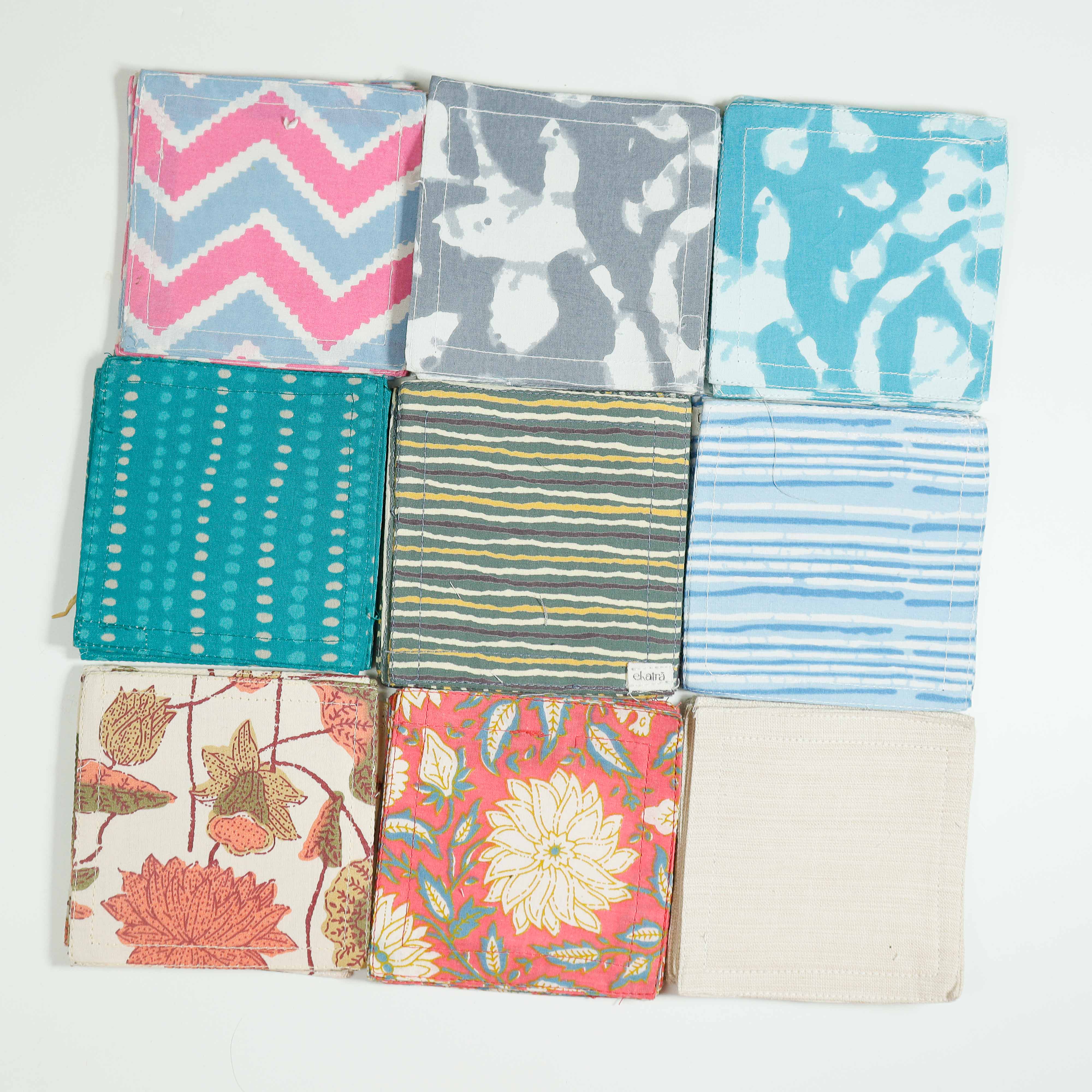 100% Cotton Sustainable Cloth Coasters  - Set of 6