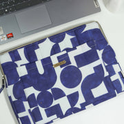 Cotton Laptop Sleeve/Cover - Blue Abstract