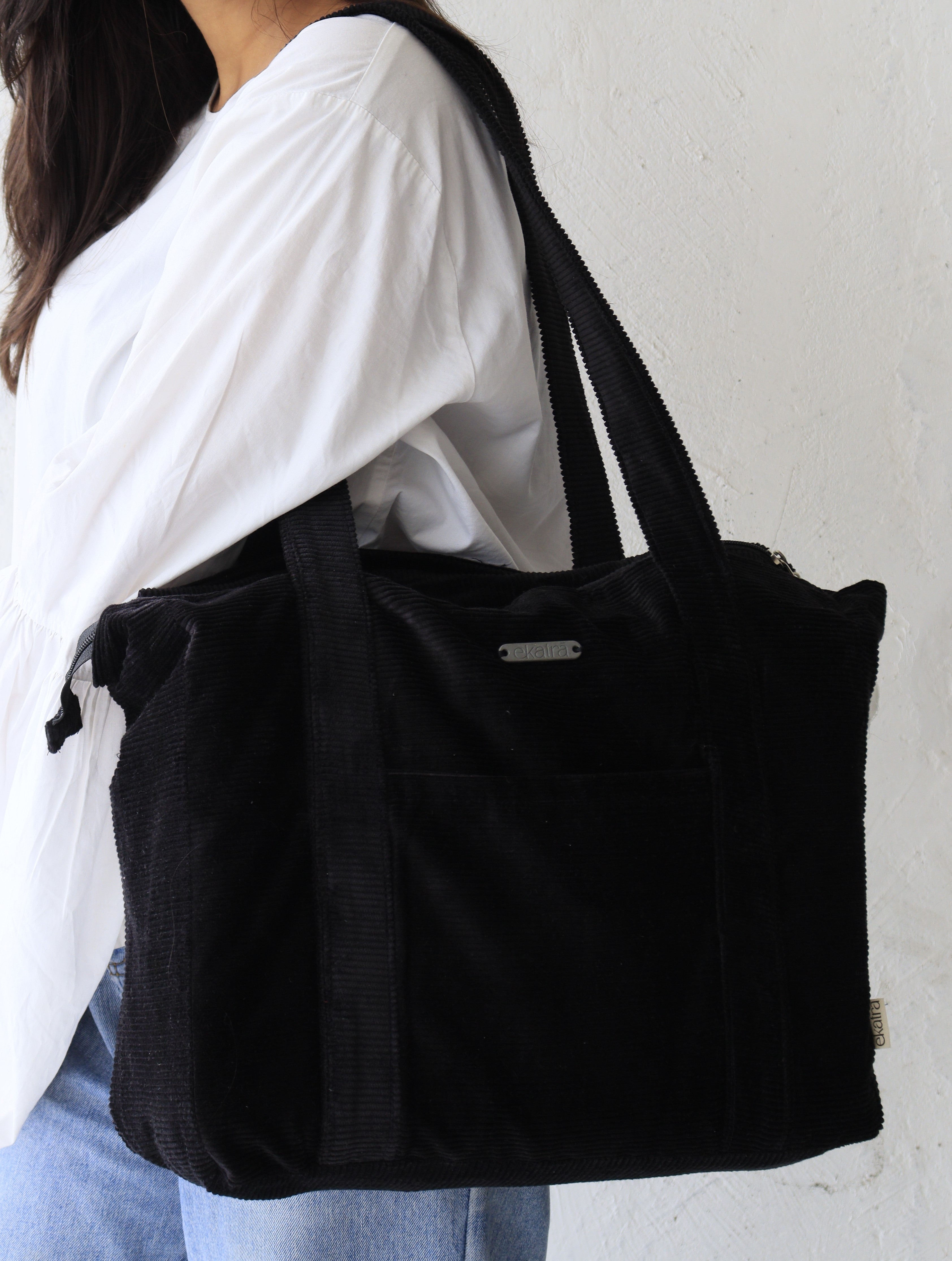 Minimalist Corduroy Shoppers Tote