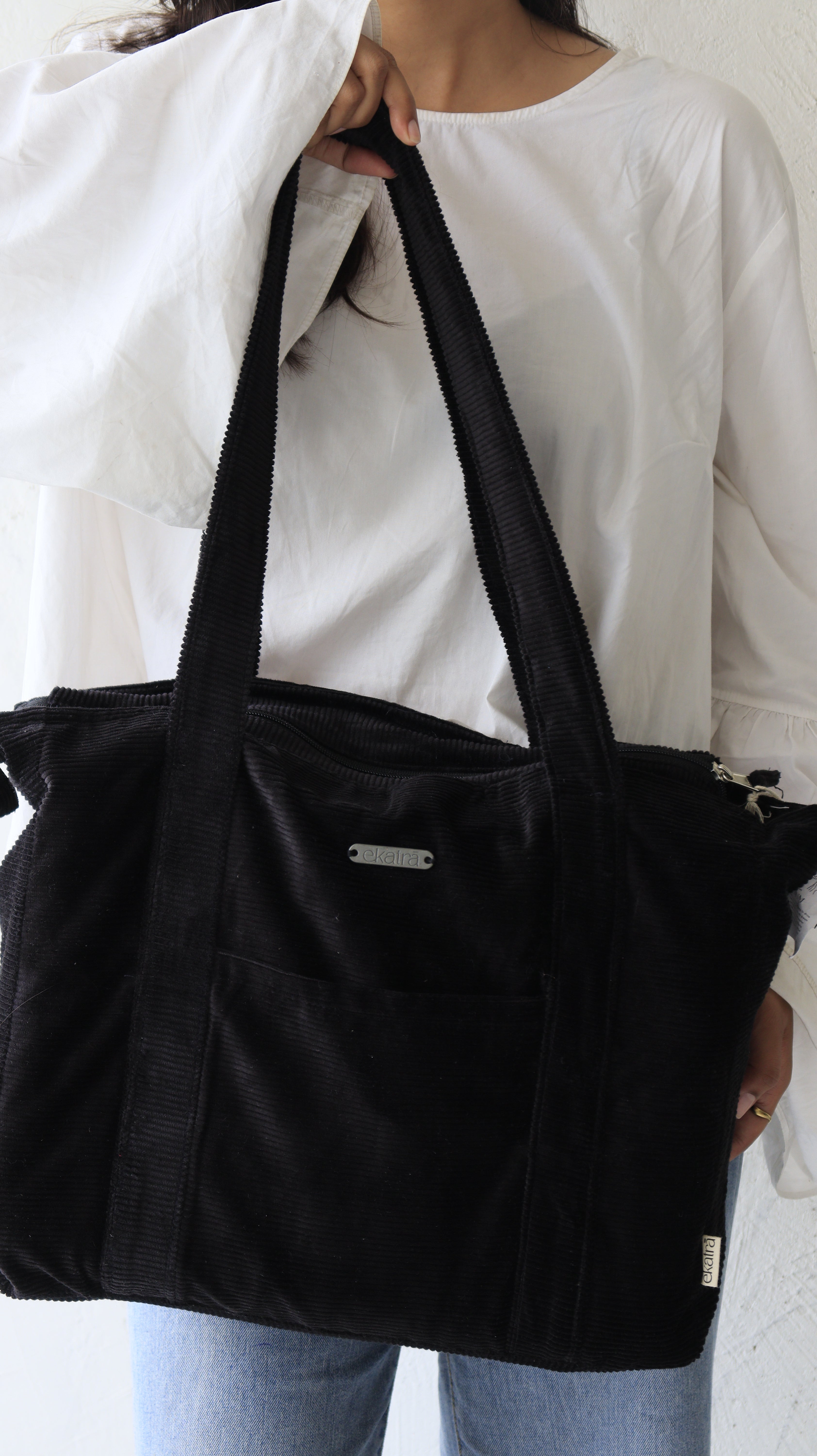 Minimalist Corduroy Shoppers Tote