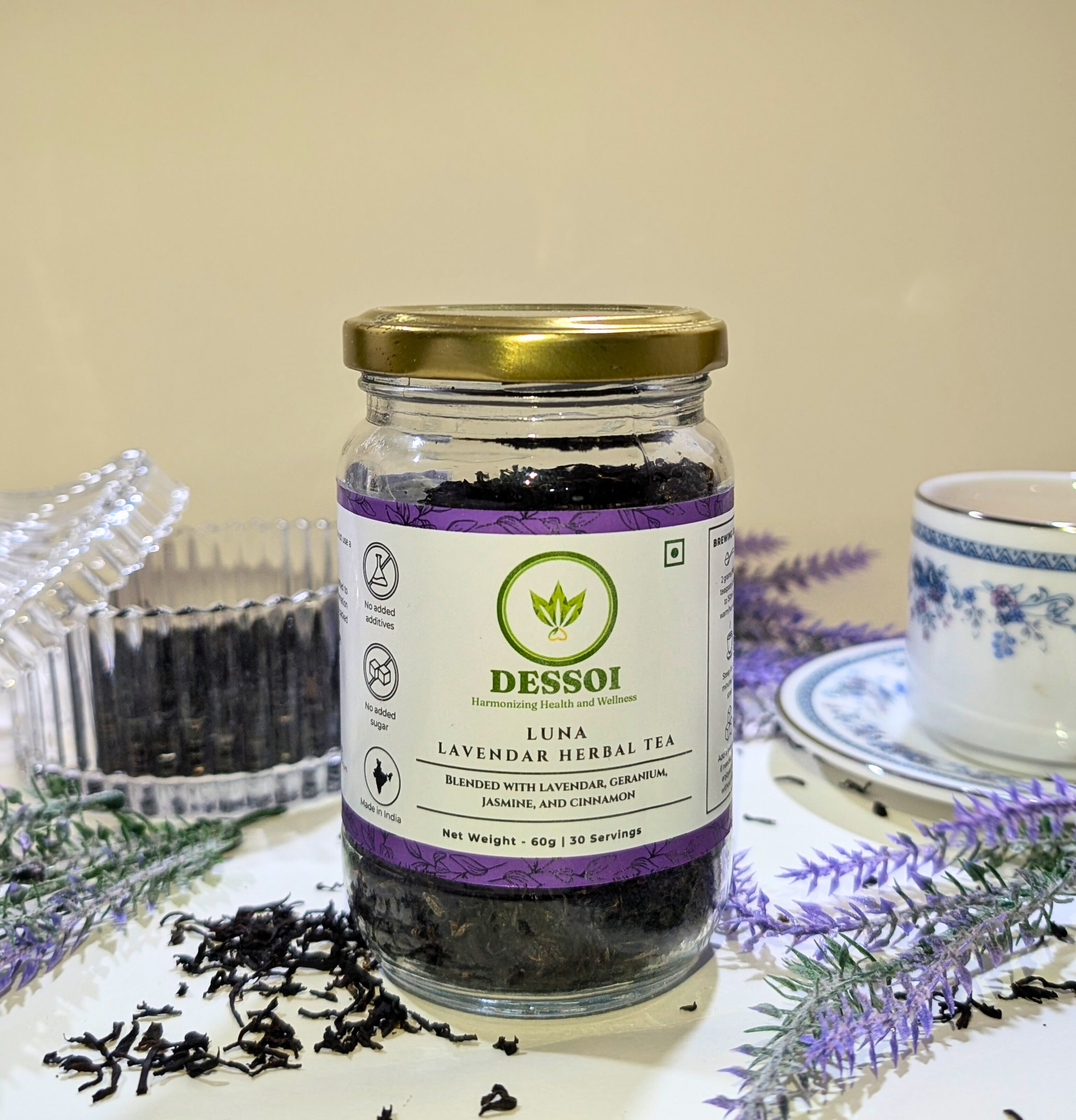 Luna Herbal Tea for PCOS & Period Cramps | With Lavender, Jasmine, Geranium & Cinnamon | Natural Relief for Period Pain