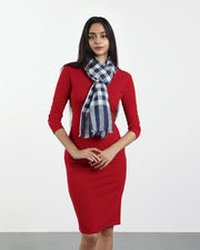 YALE BLUE CHECK SCARF