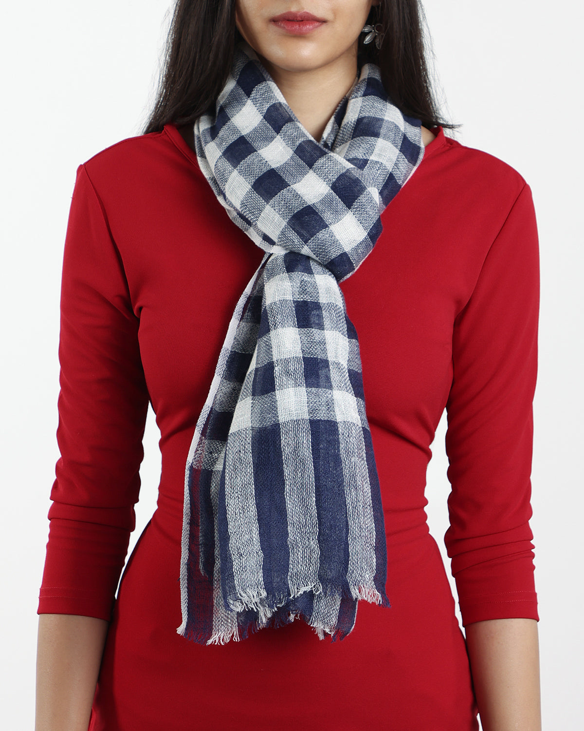 YALE BLUE CHECK SCARF