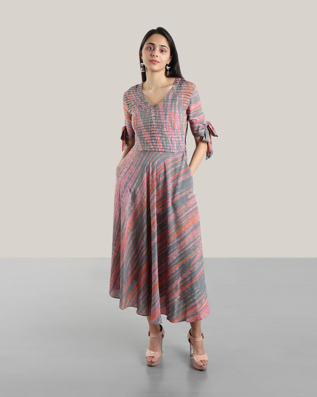 Tie N Dye Salsa Dress (Slate Prime Rose)