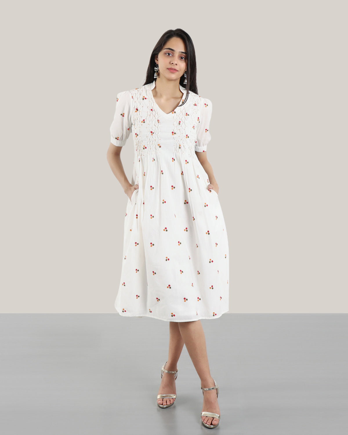 Embroidered (Multicolor) Moon Walk Dress