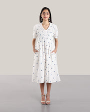 Embroidered (Blue) Moon Walk Dress
