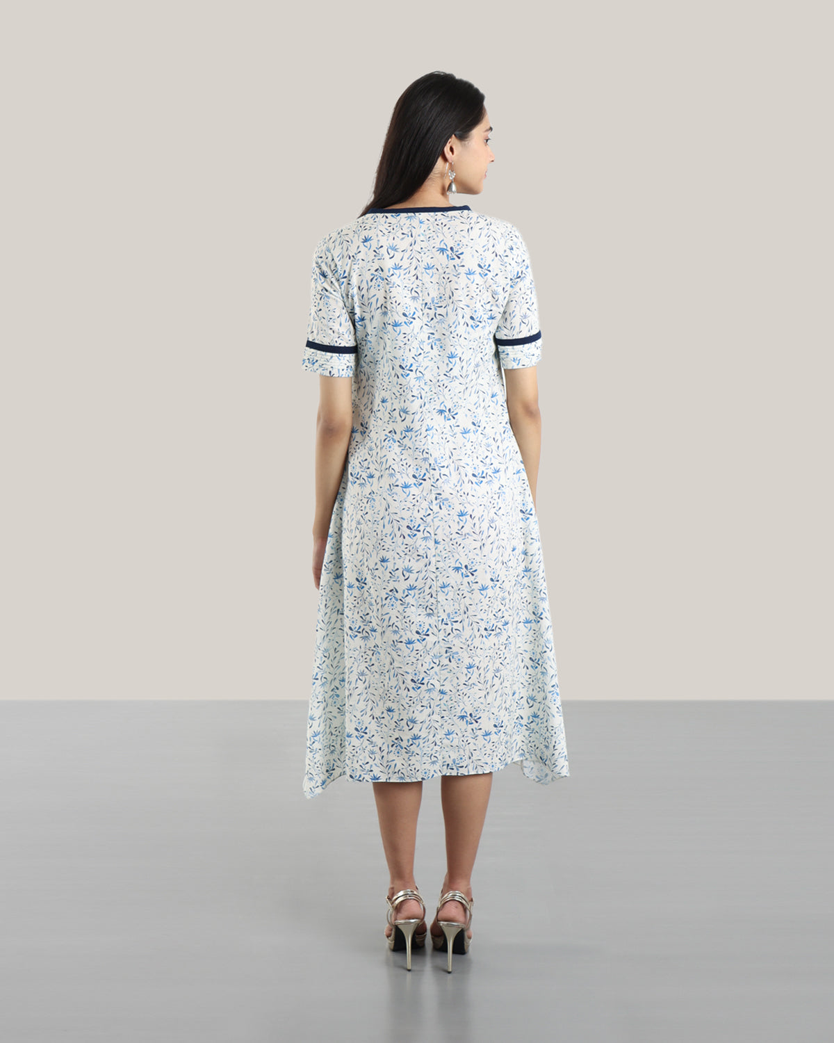 Ditsy Folk Dress (White)