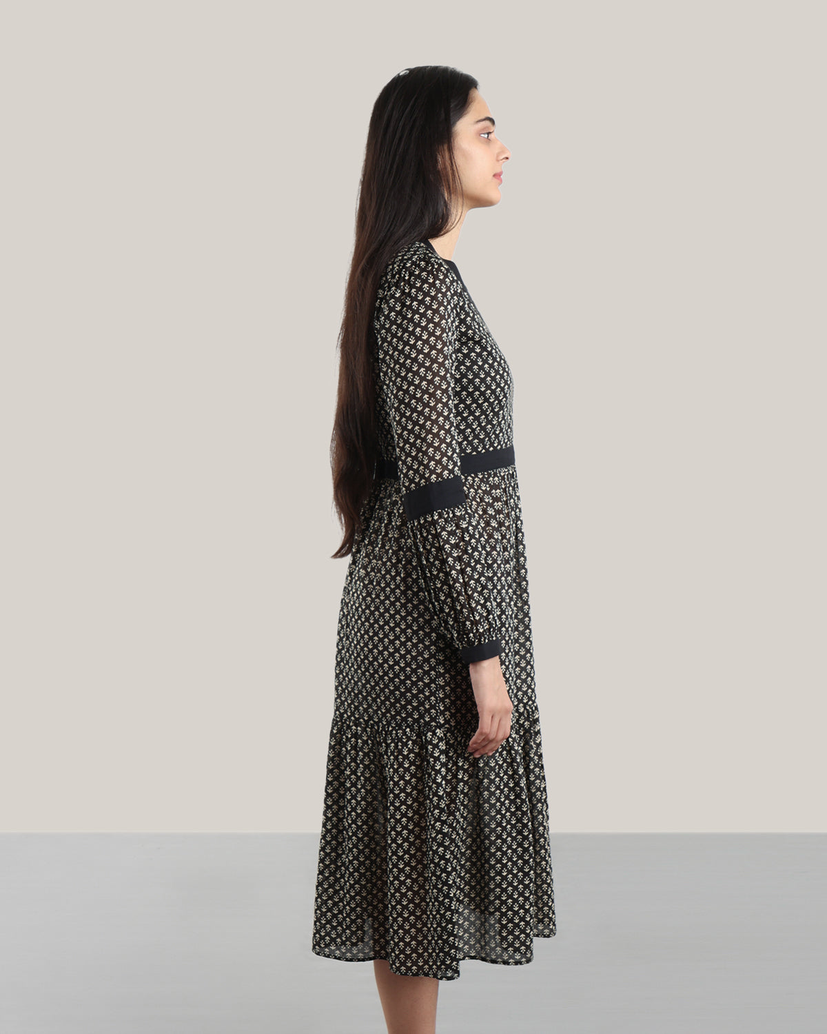 Printed Siyah Dress