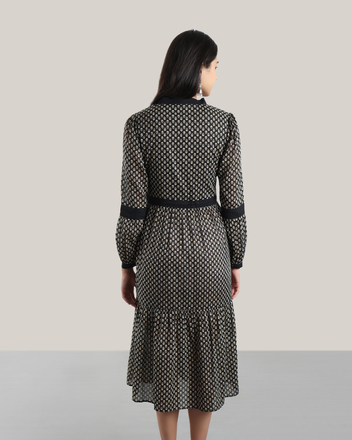 Printed Siyah Dress
