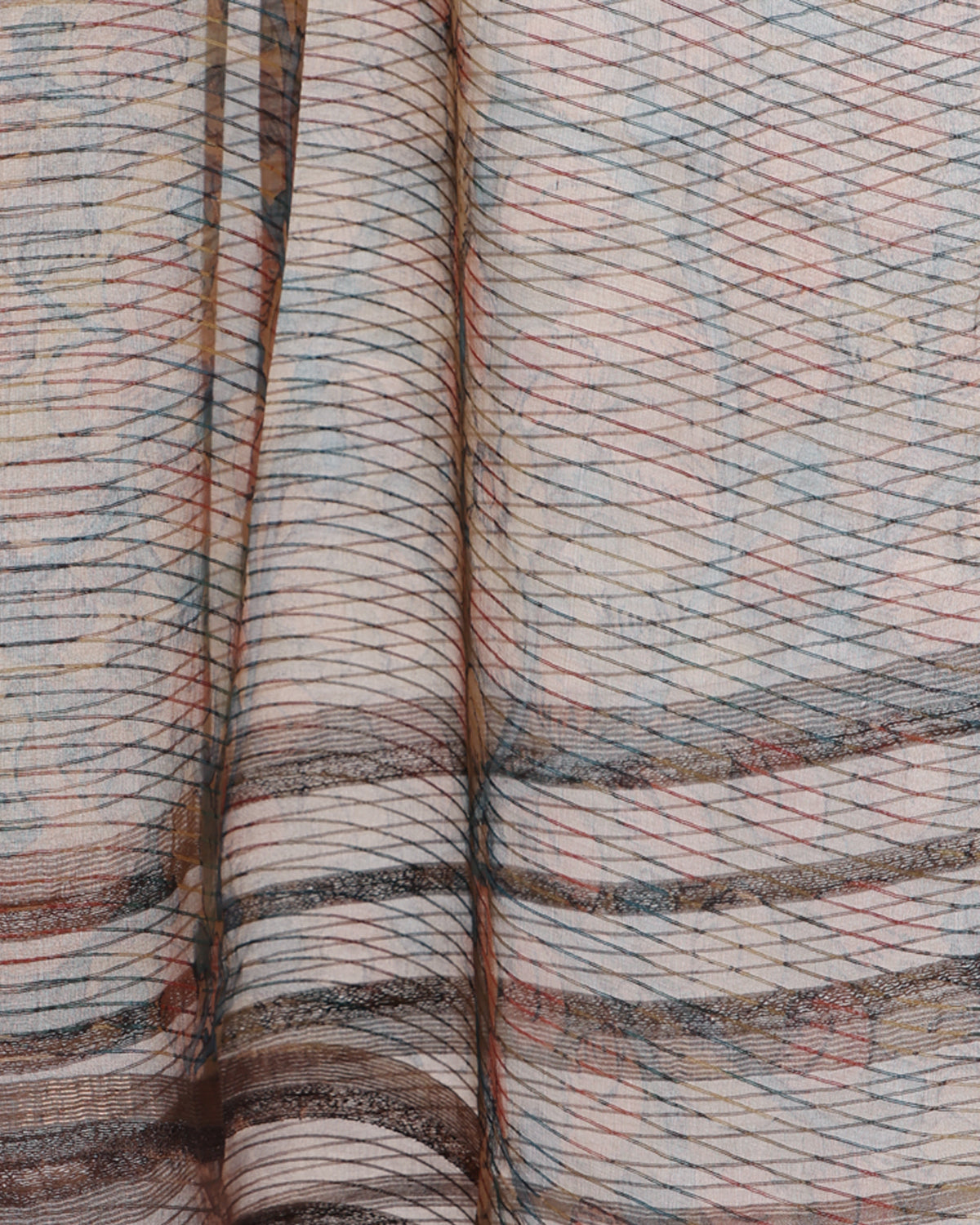 Striped Floral Dupatta (Multicolored)