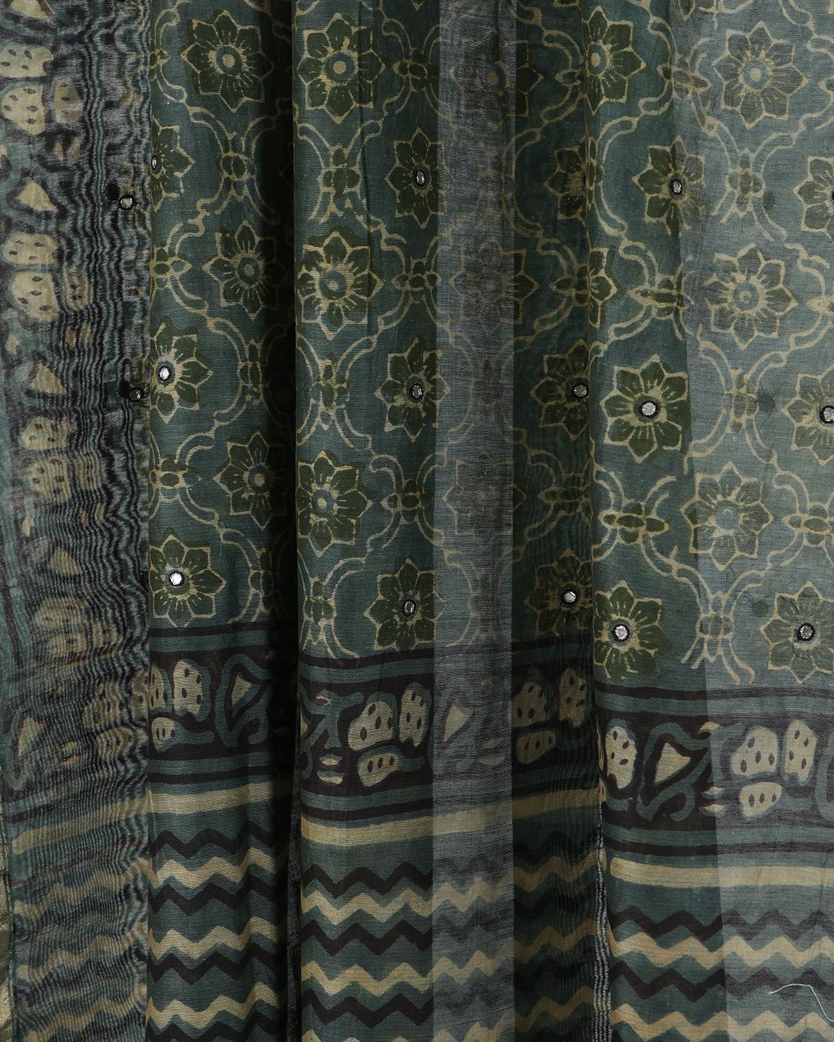 Mughal Floral Dupatta (Teal Blue) With Embrodery