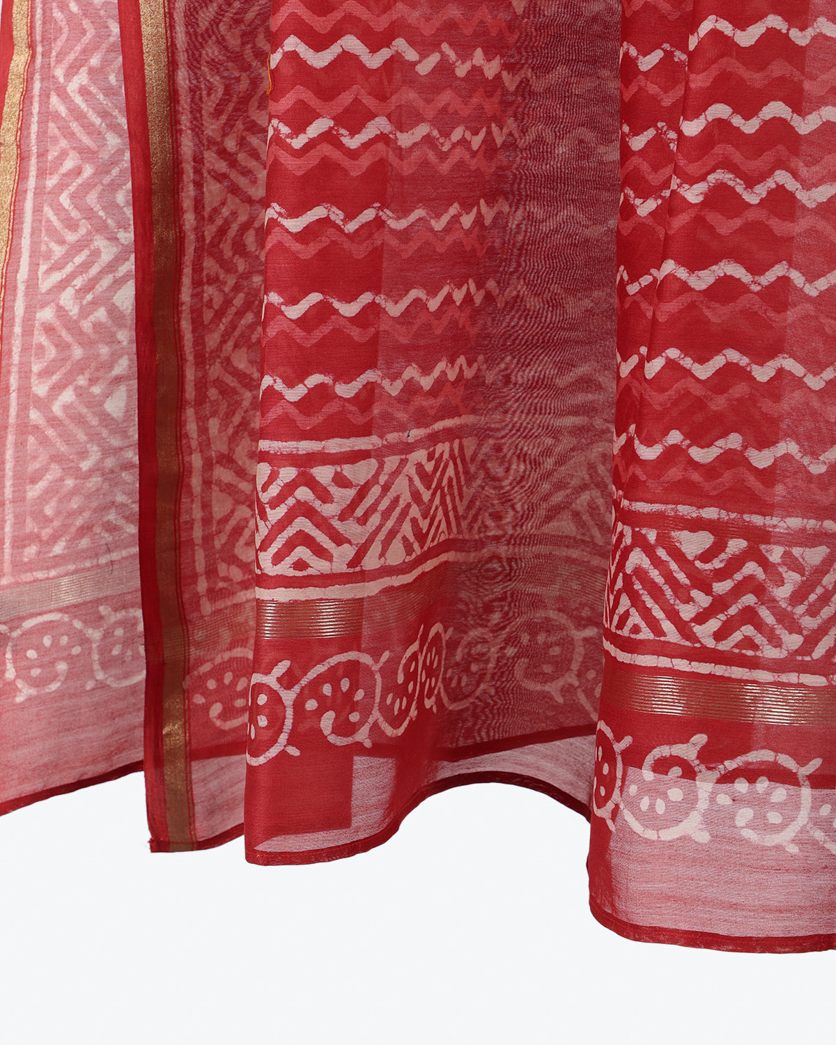 Chevron Striped Dupatta (Cherry Red)