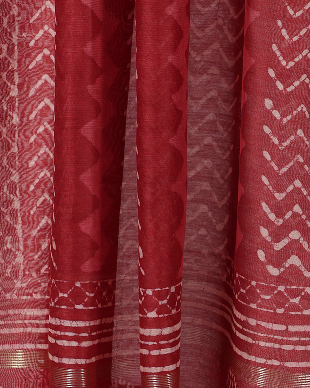 Chevron Pattern Dupatta (Ox-Blood Red)