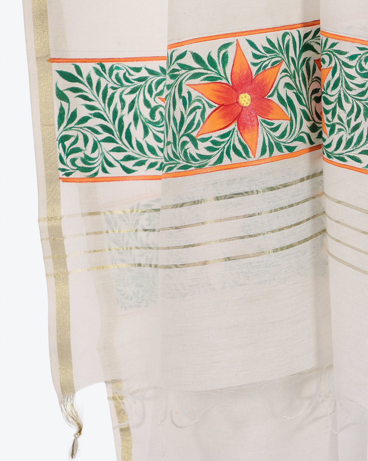 Floral Hand Painted Dupatta(Multicolored)