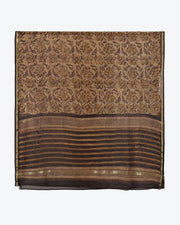 Abstract Floral Dupatta (Ocher- Brown)