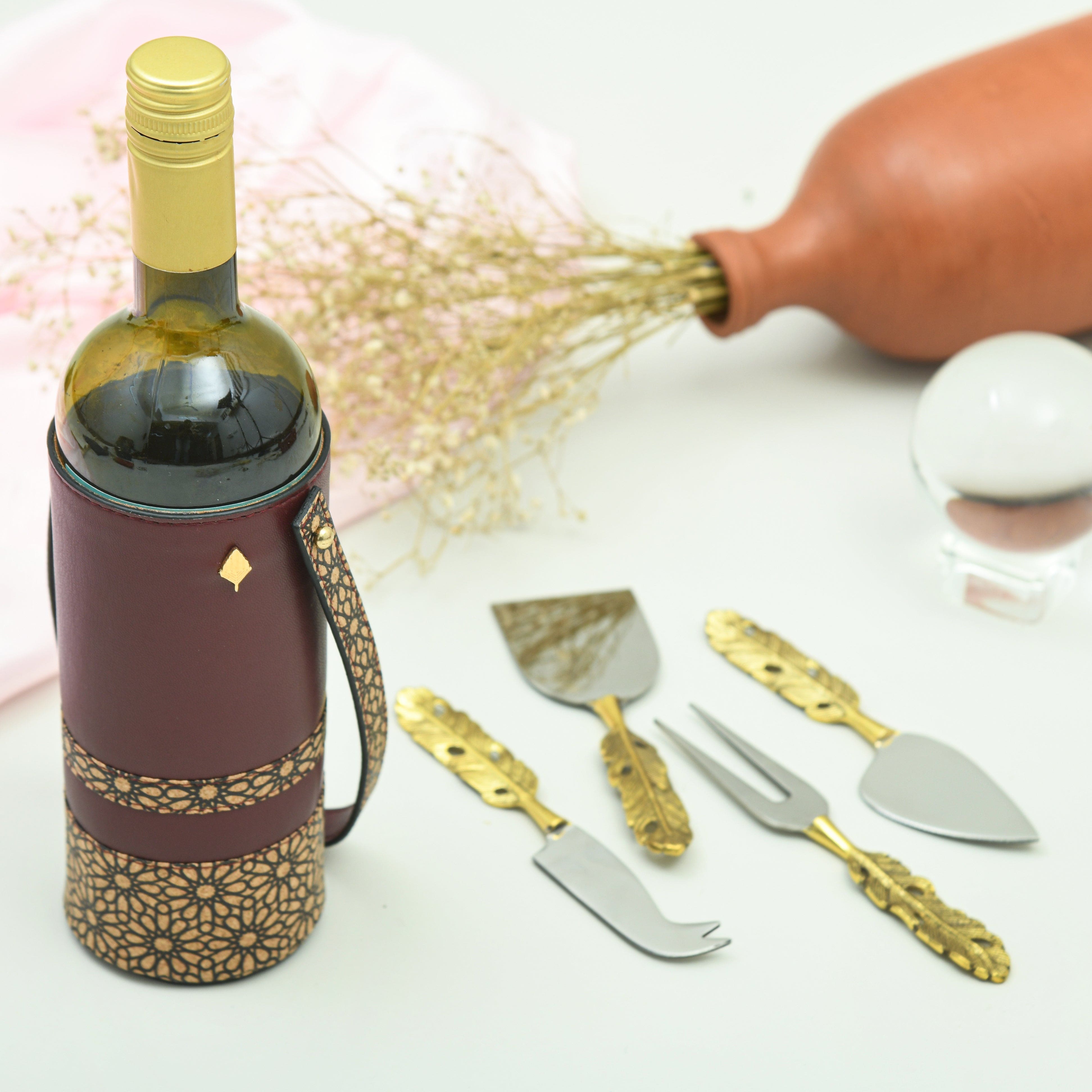 Rosa Wine Bottle Holder - Maroon
