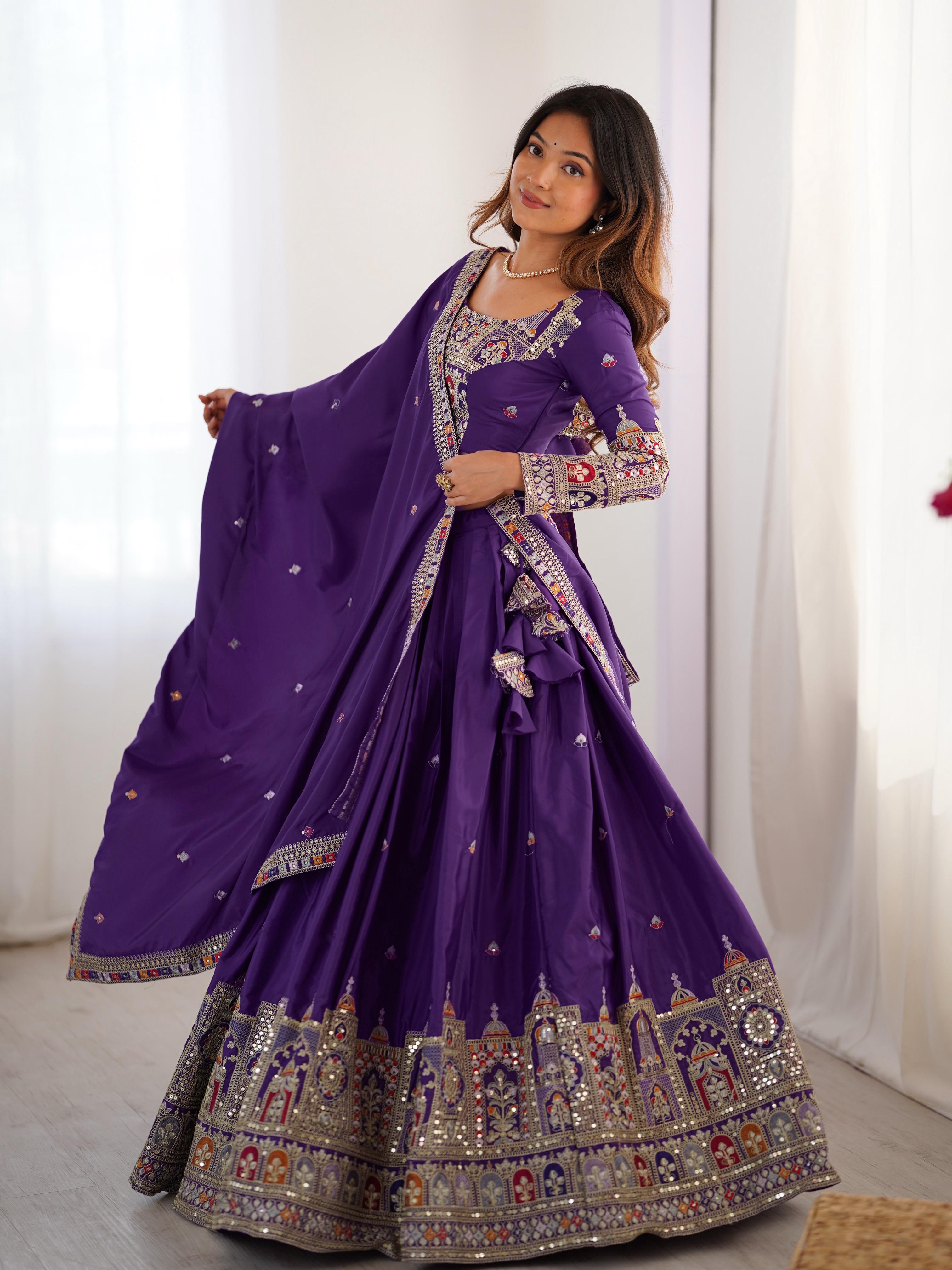 Beautiful Trendy Lehenga Choli With Coding Dori With Thread & Sequence Work