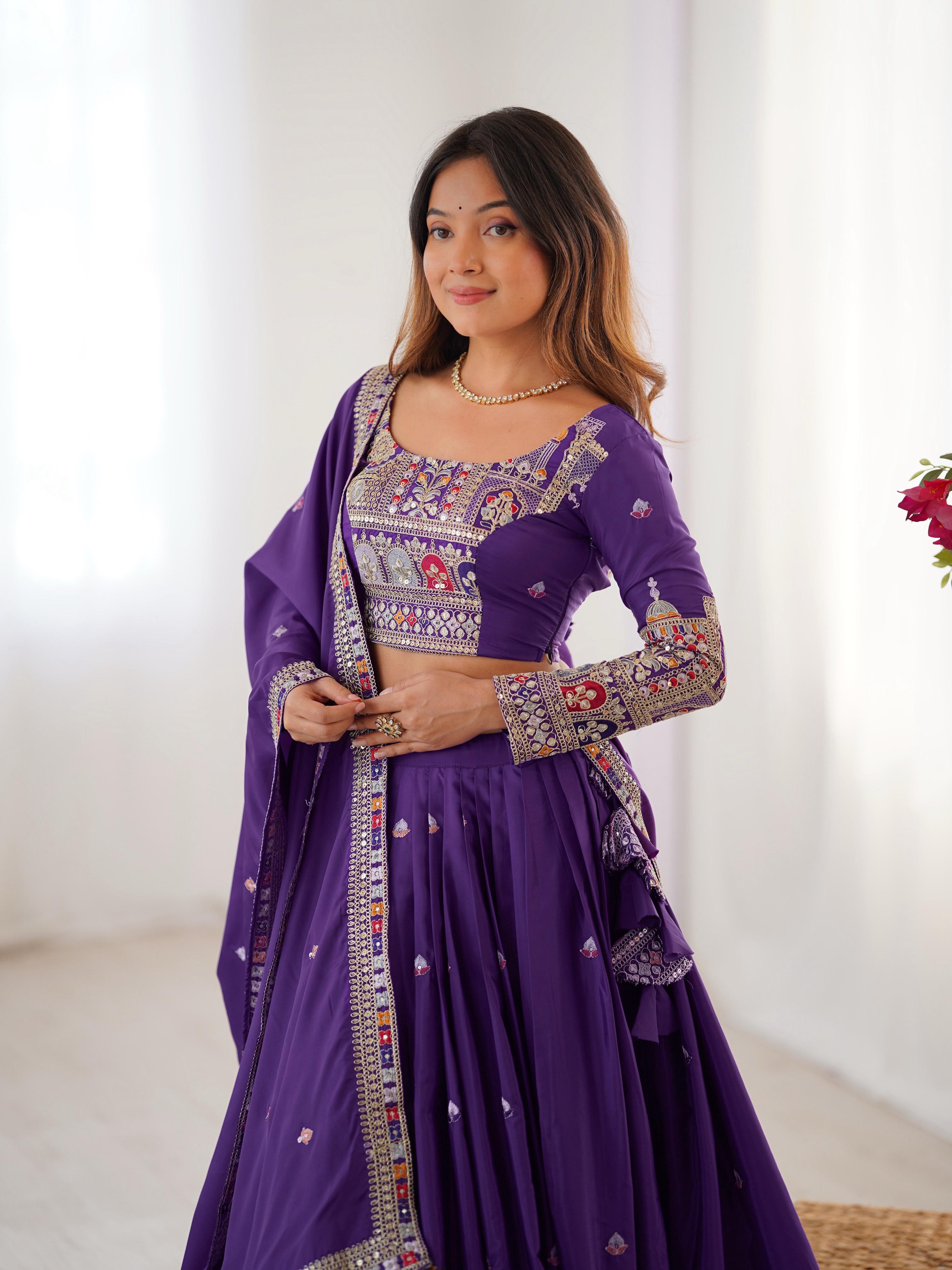 Beautiful Trendy Lehenga Choli With Coding Dori With Thread & Sequence Work
