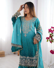 Beautiful Party Wear Top Bottom And Dupatta