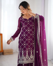 Beautiful Party Wear Top Bottom With Dupatta